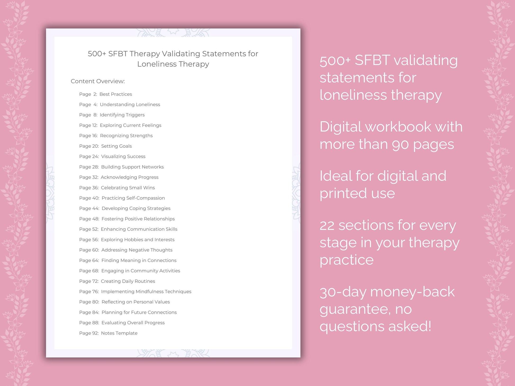 Loneliness Solution-Focused Brief Therapy (SFBT) Therapist Worksheets