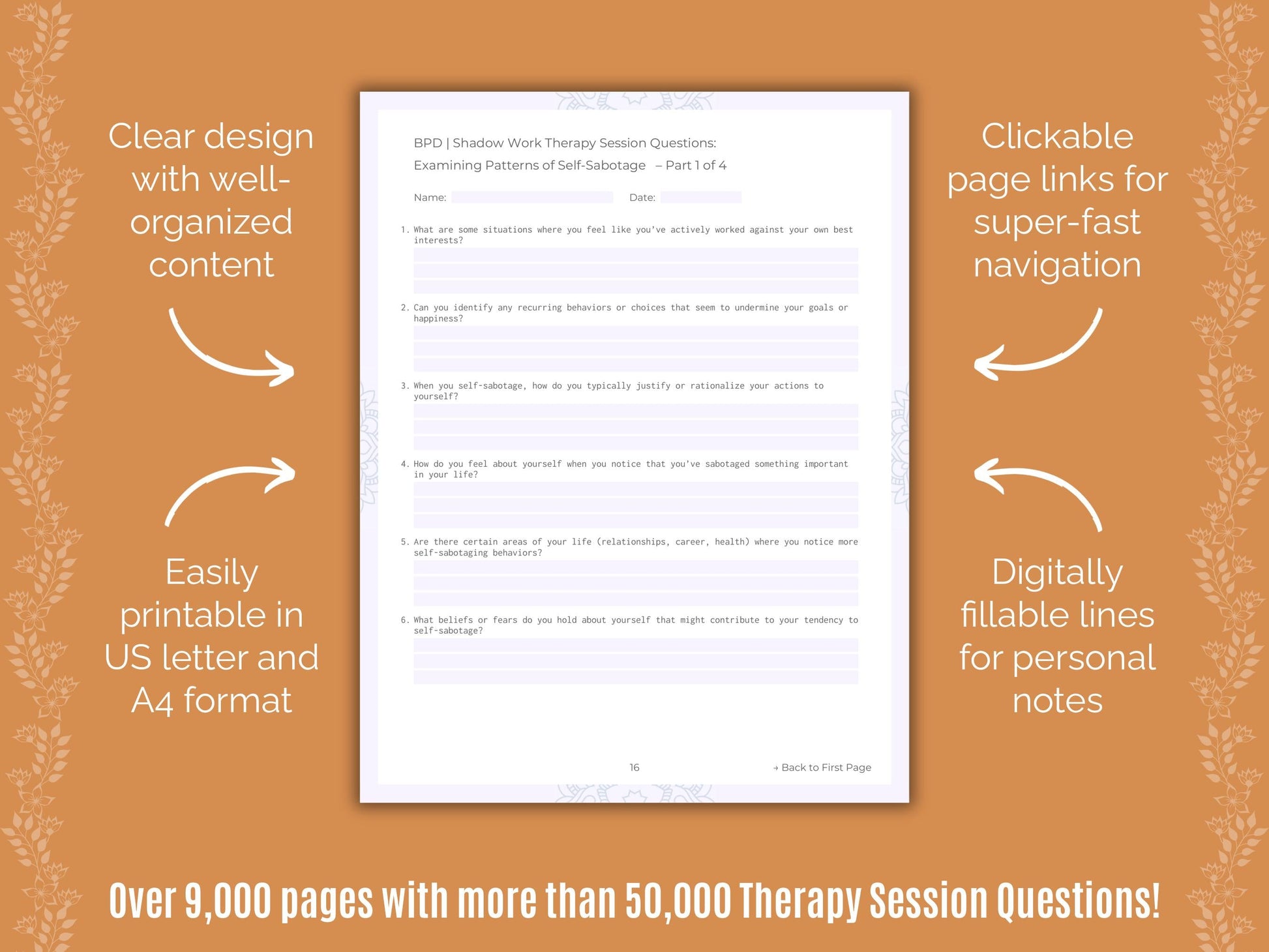 Shadow Work Therapy Session Questions Counselor Cheat Sheets