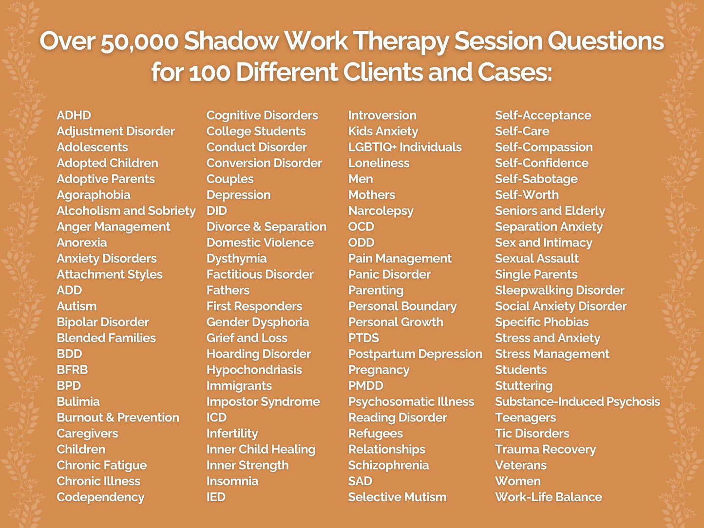 Shadow Work Therapy Session Questions Therapist Worksheets