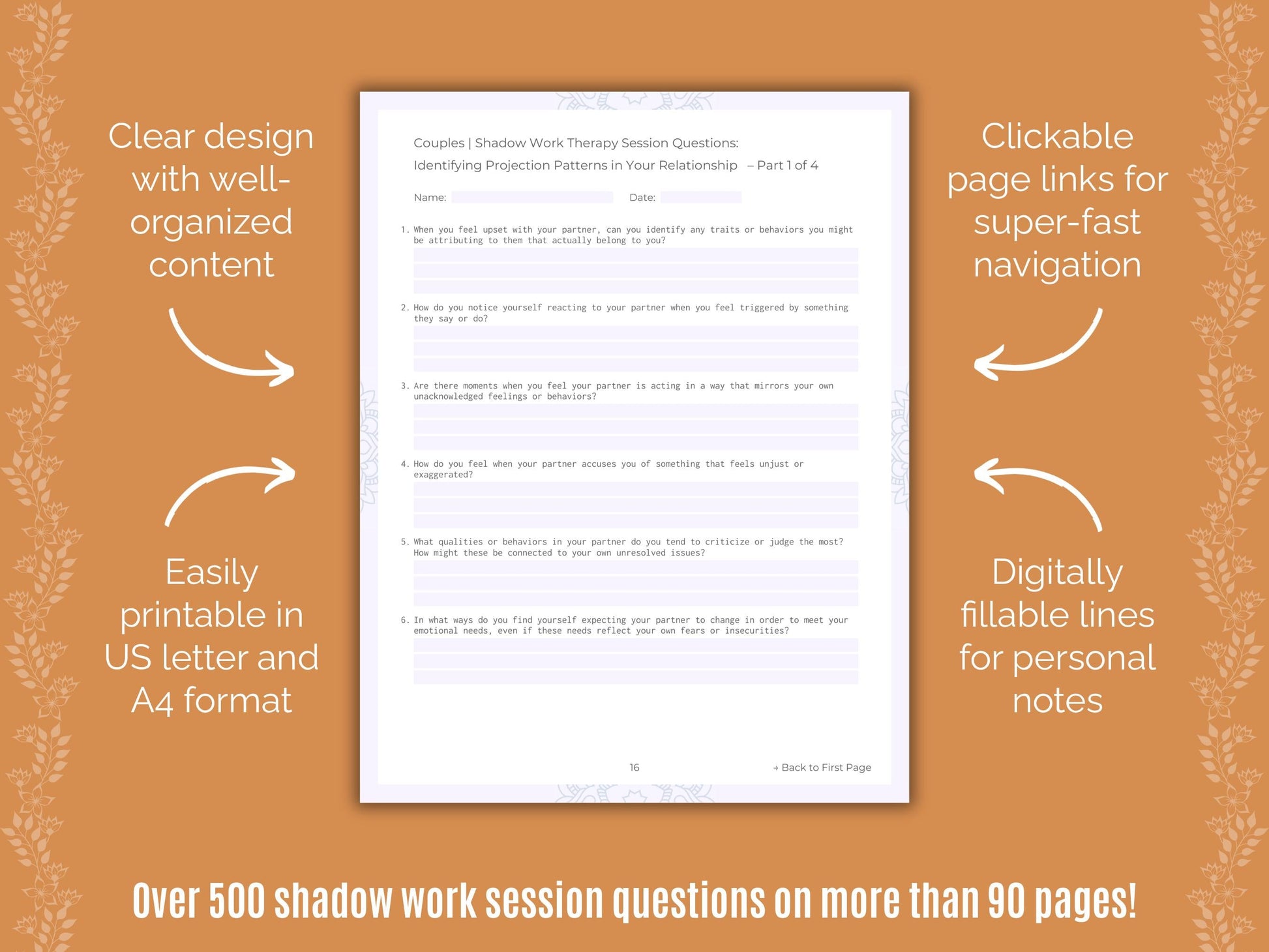 Couples Shadow Work Counseling Templates