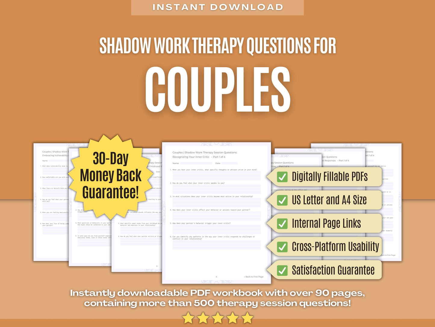 Couples Shadow Work Psychology Workbooks