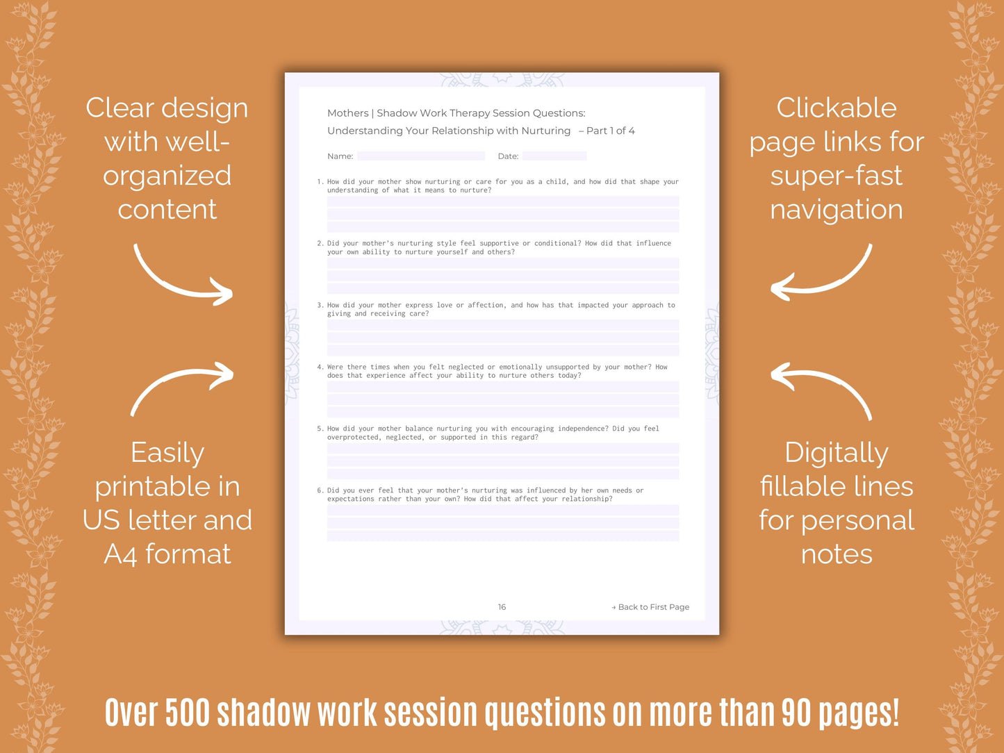 Mothers Shadow Work Counseling Templates