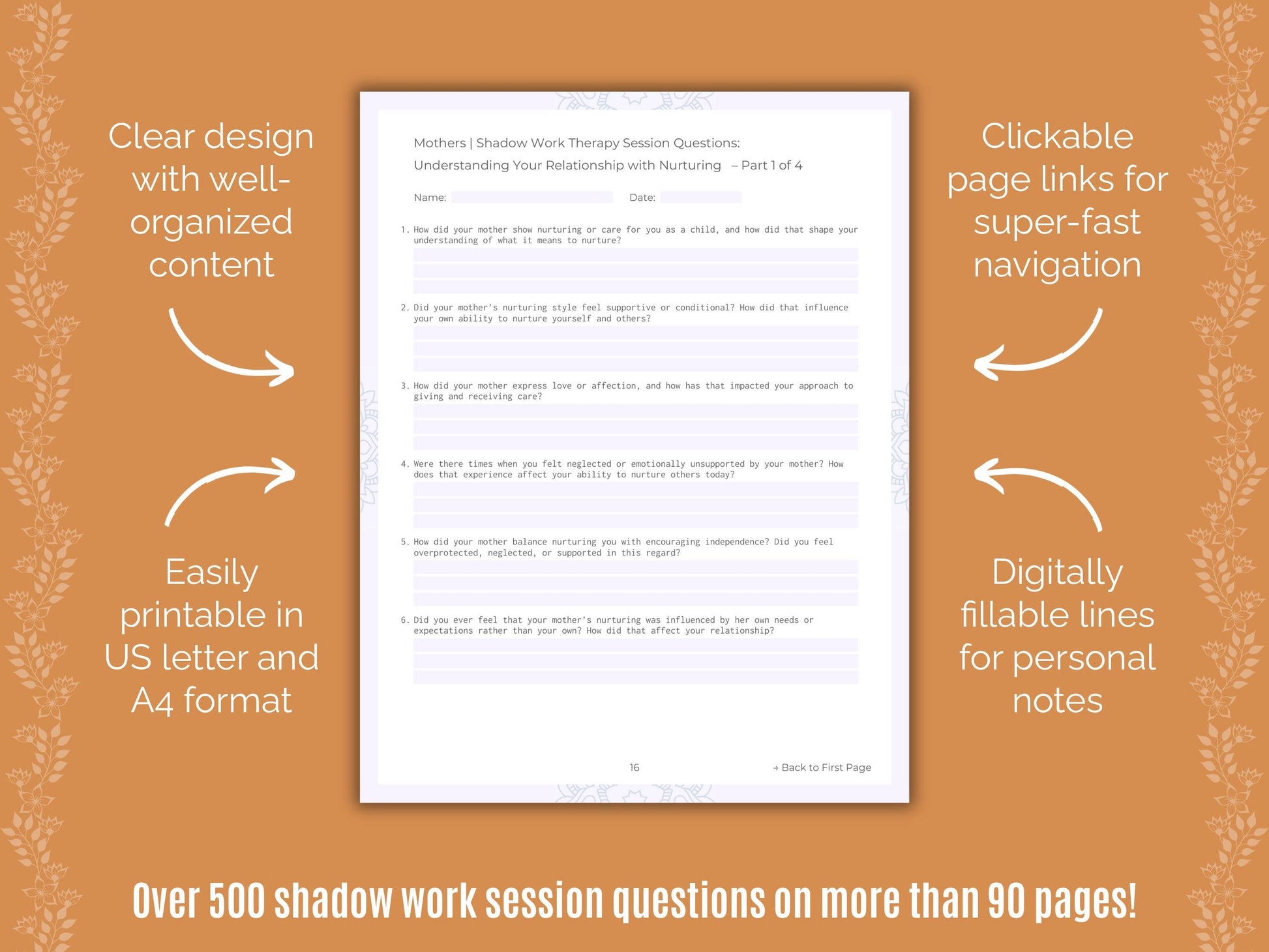 Mothers Shadow Work Counseling Templates