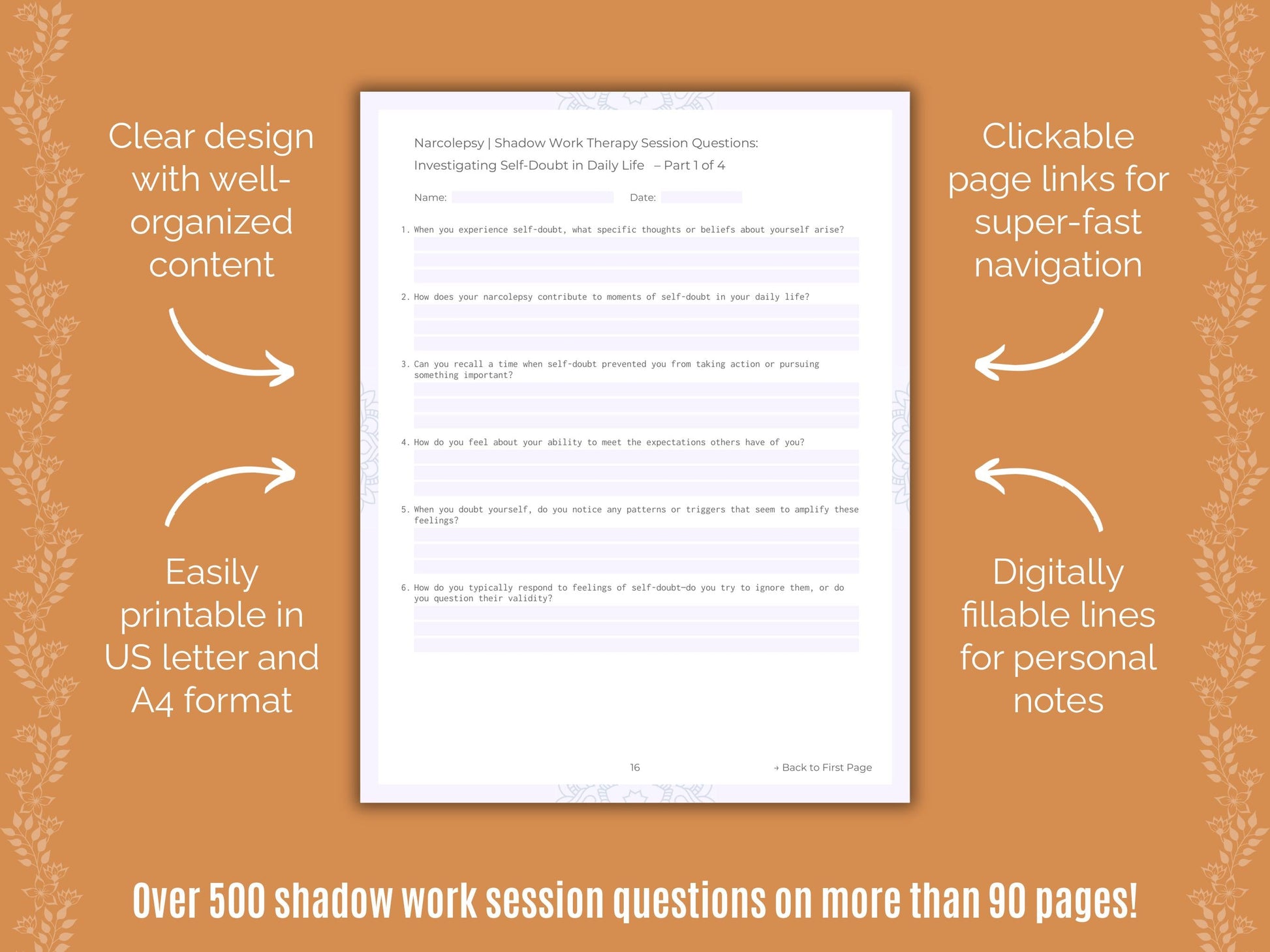 Narcolepsy Shadow Work Counseling Templates