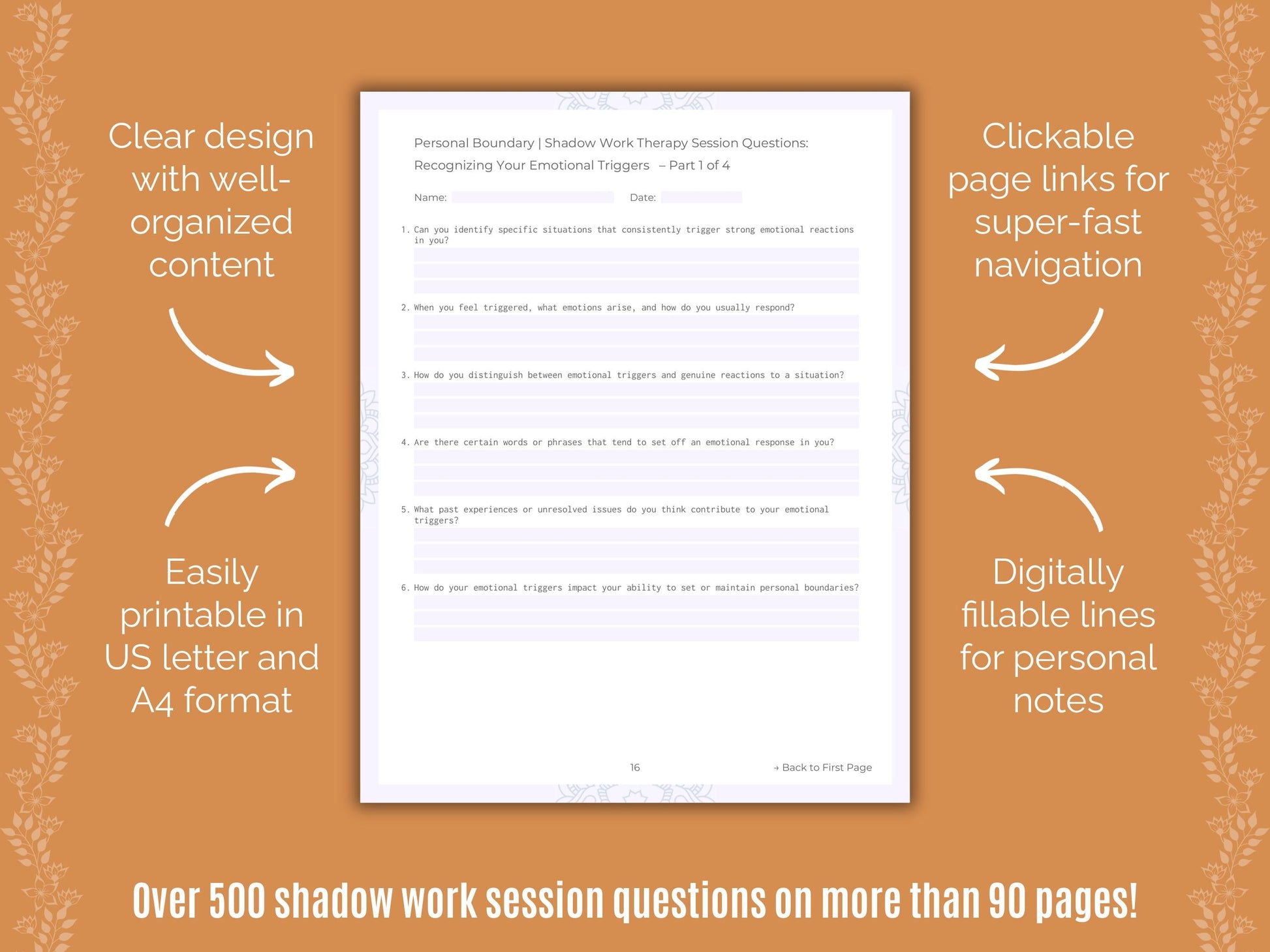 Personal Boundary Shadow Work Counseling Templates