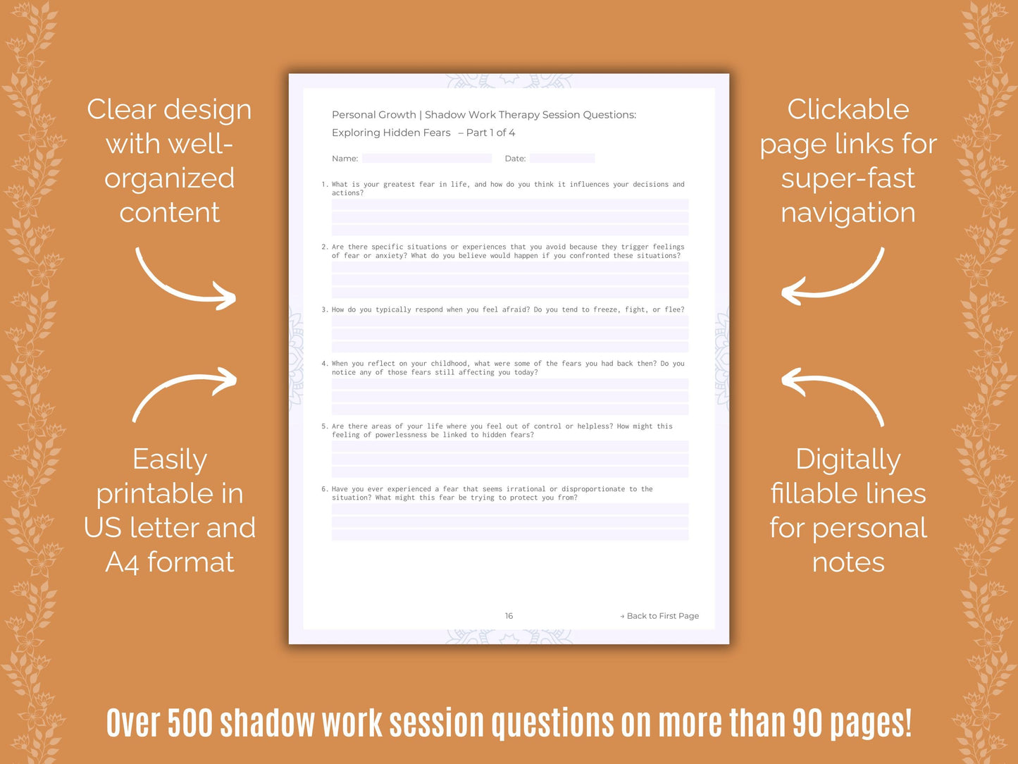 Personal Growth Shadow Work Counseling Templates