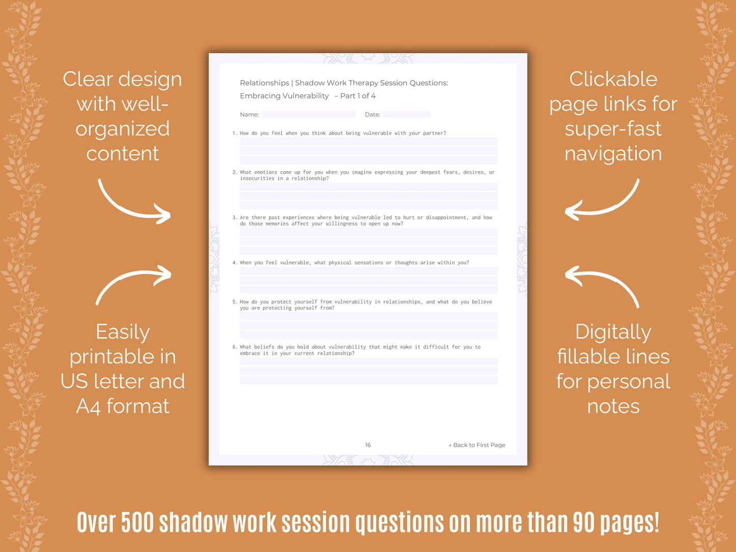 Relationships Shadow Work Counseling Templates