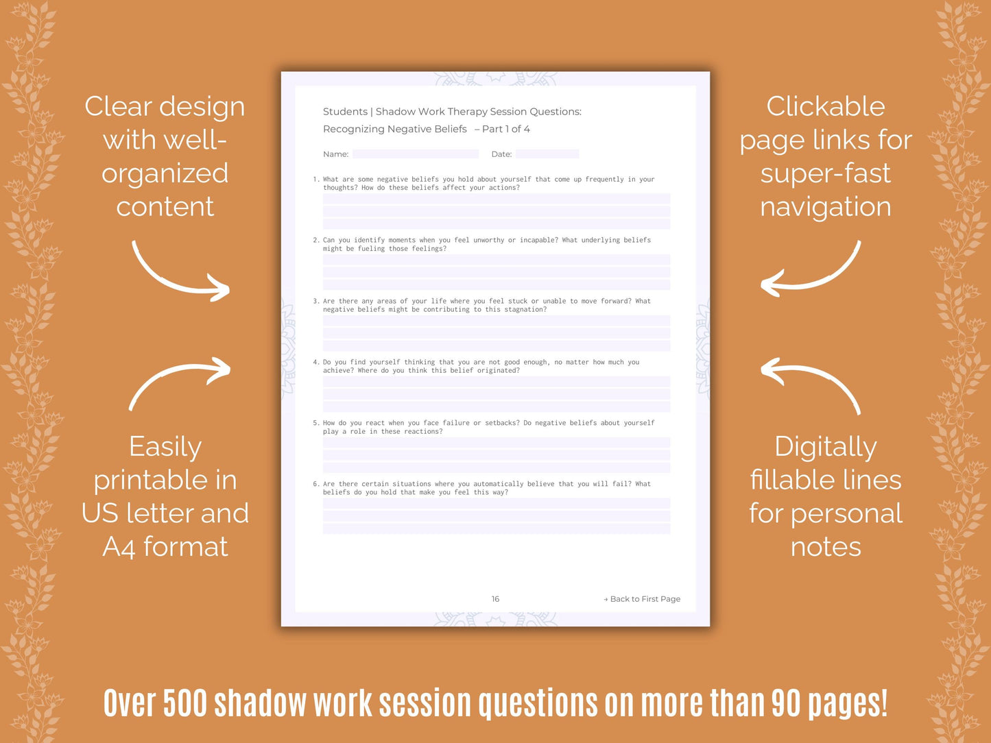 Students Shadow Work Counseling Templates