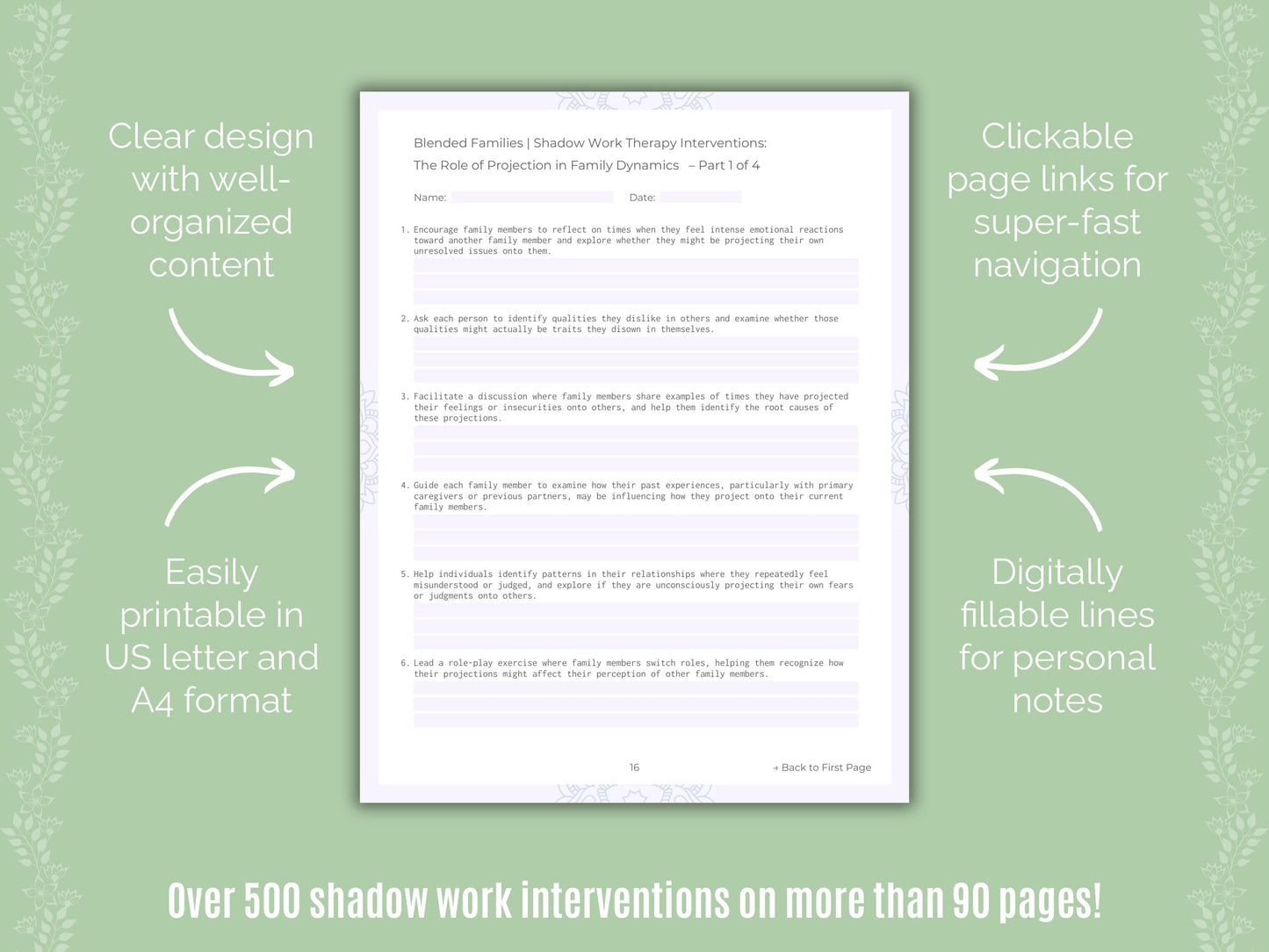 Blended Families Shadow Work Counseling Templates