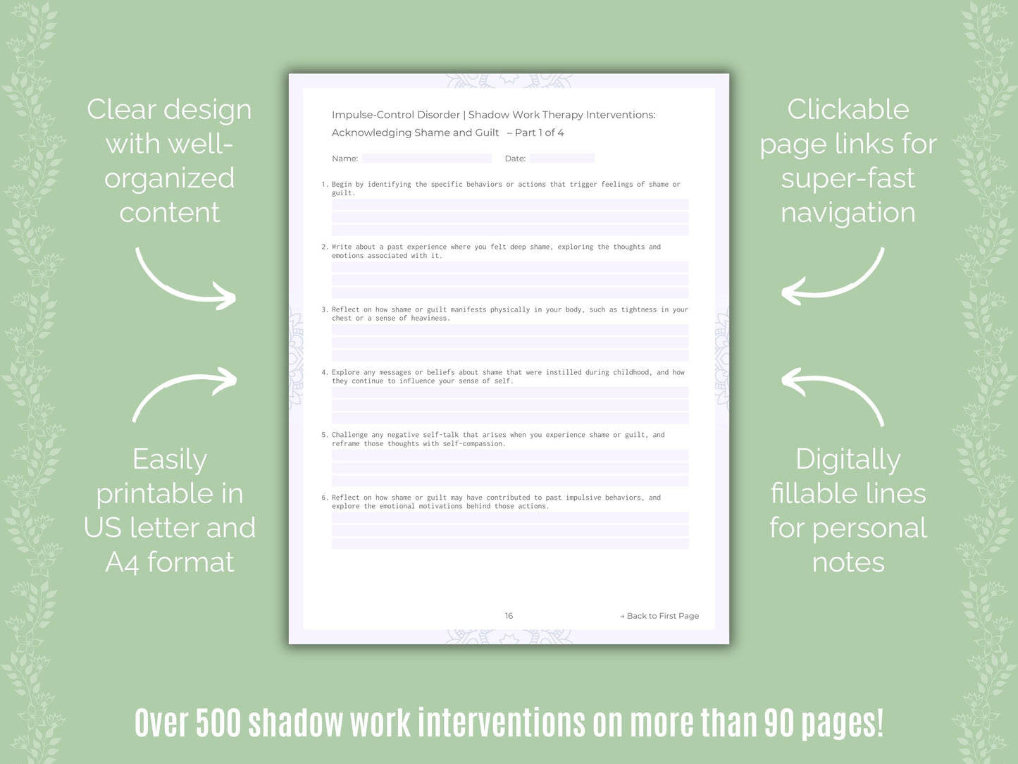 Impulse-Control Disorder (ICD) Shadow Work Counseling Templates