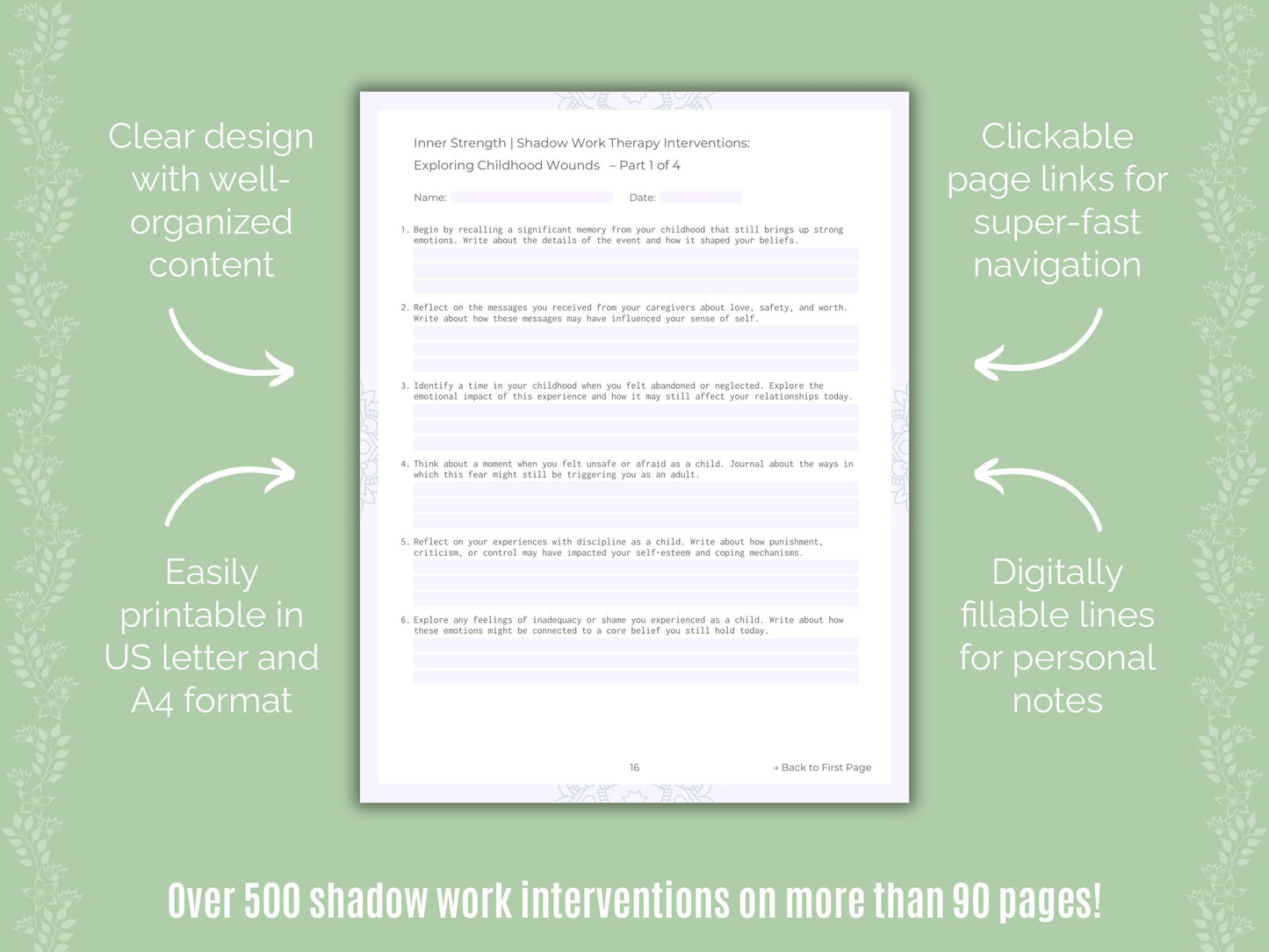 Inner Strength Shadow Work Counseling Templates