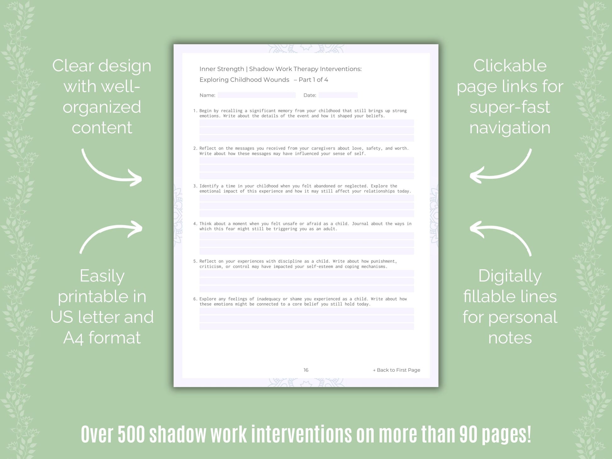 Inner Strength Shadow Work Counseling Templates