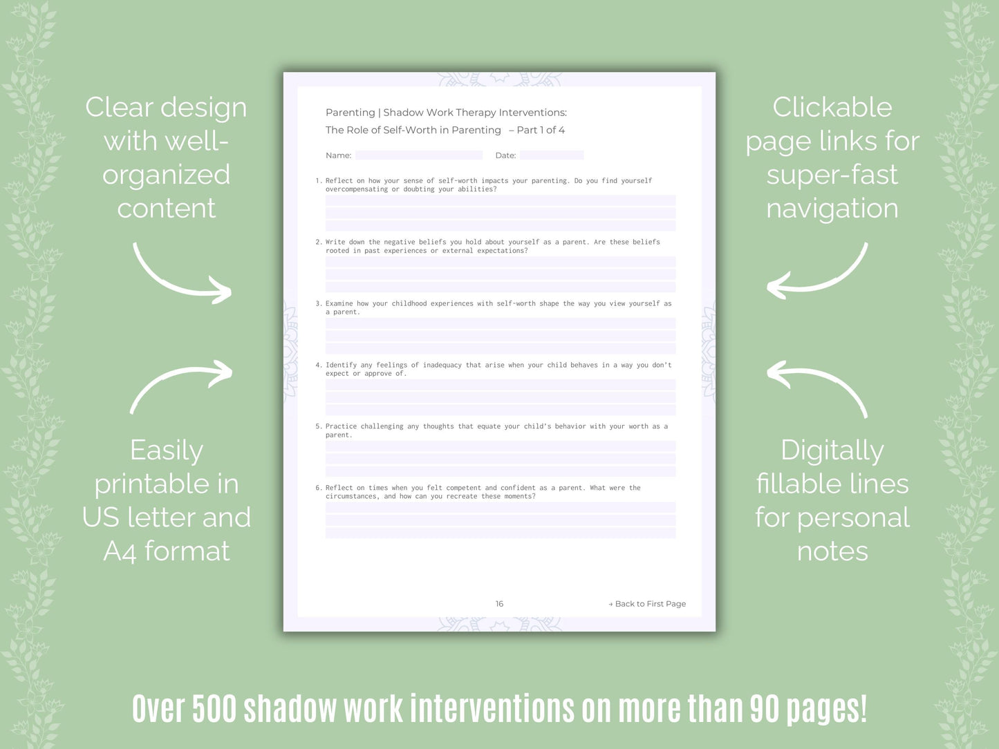 Parenting Shadow Work Counseling Templates