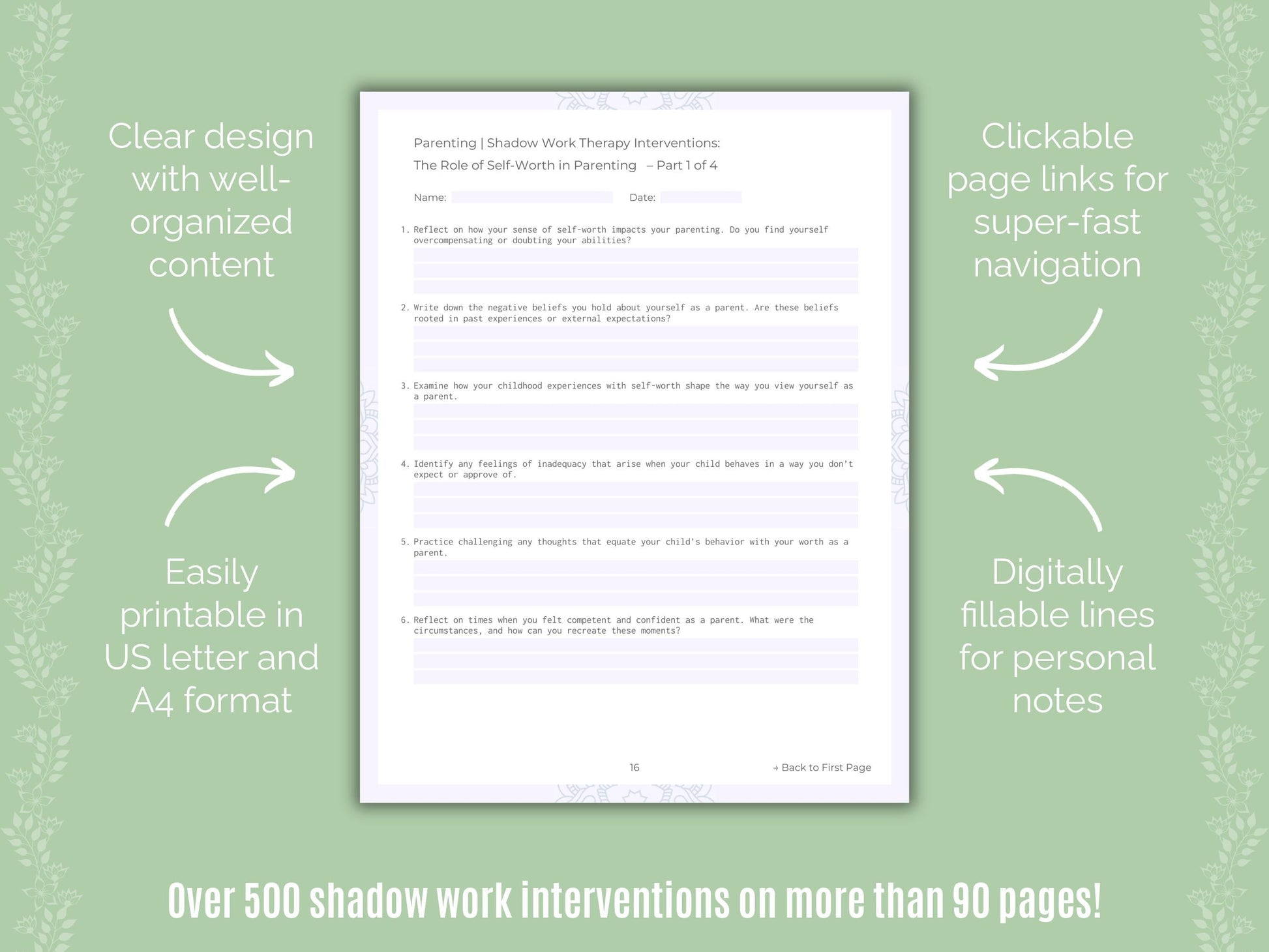 Parenting Shadow Work Counseling Templates