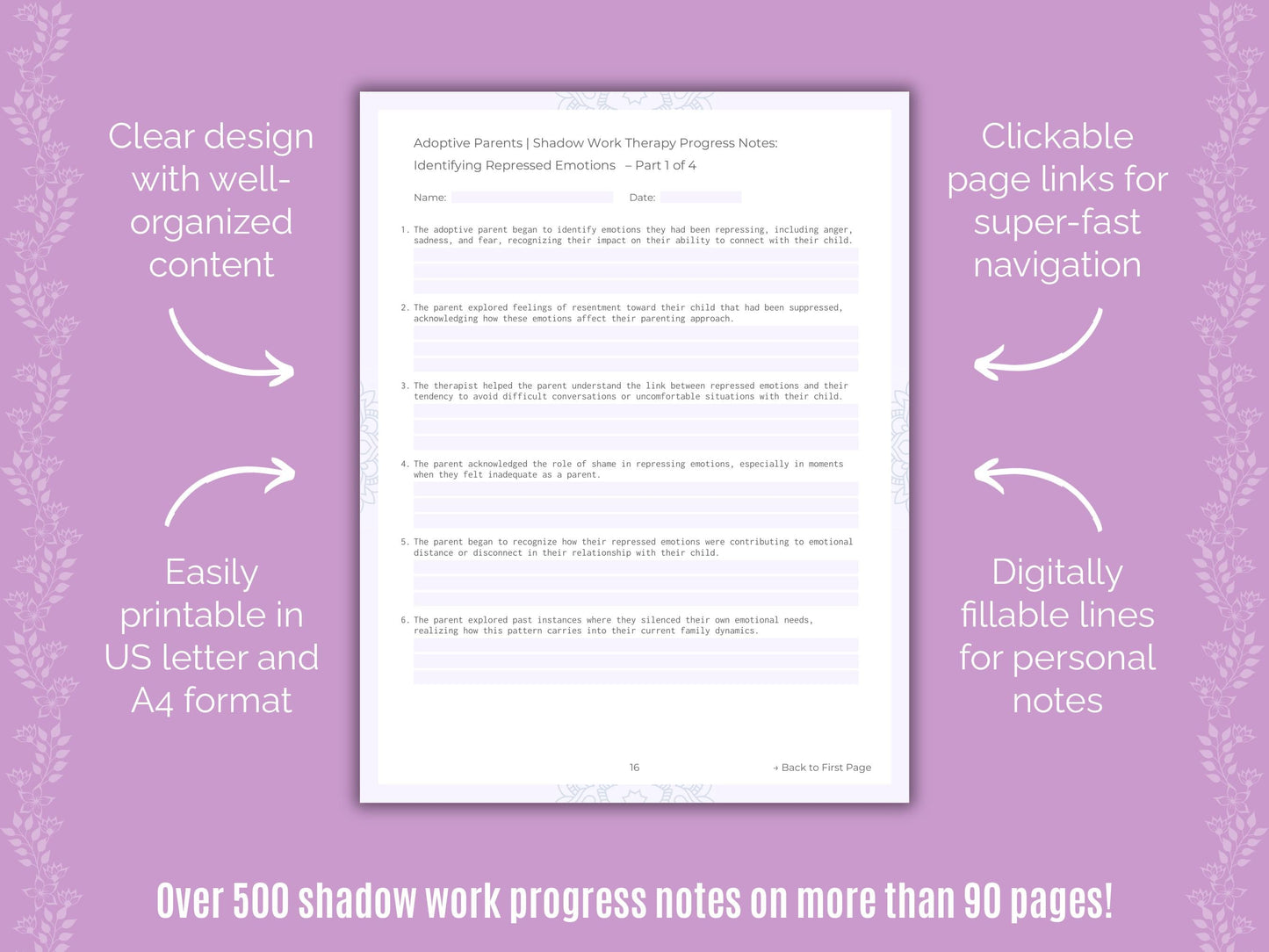 Adoptive Parents Shadow Work Counseling Templates