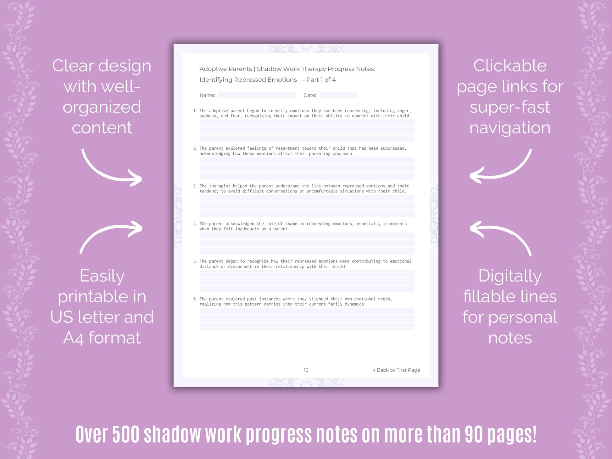 Adoptive Parents Shadow Work Counseling Templates