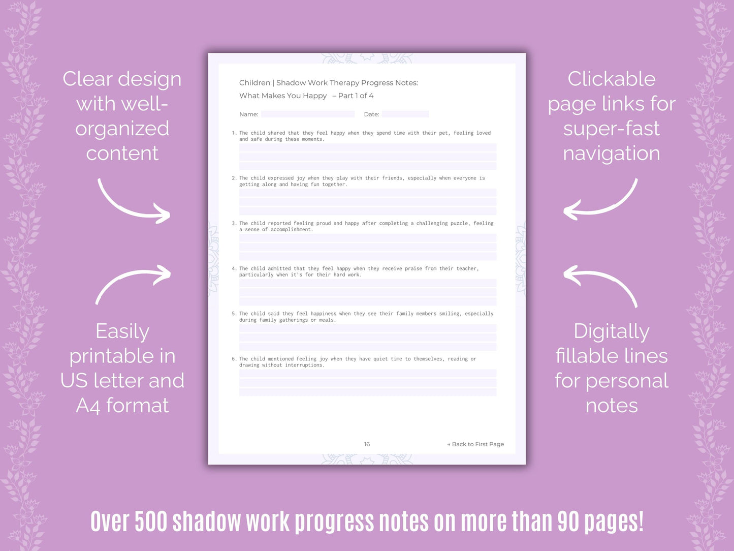 Children Shadow Work Counseling Templates