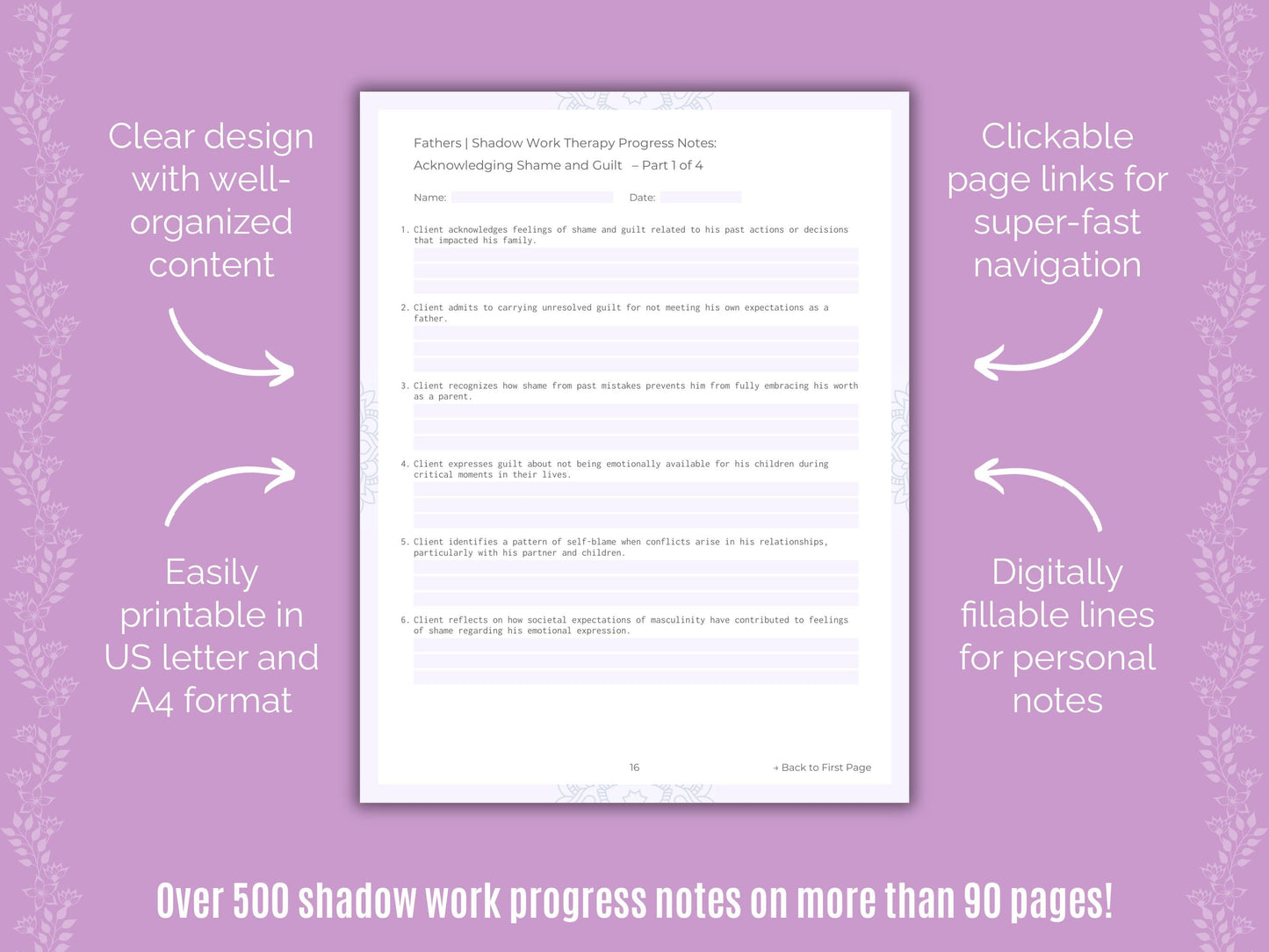 Fathers Shadow Work Counseling Templates