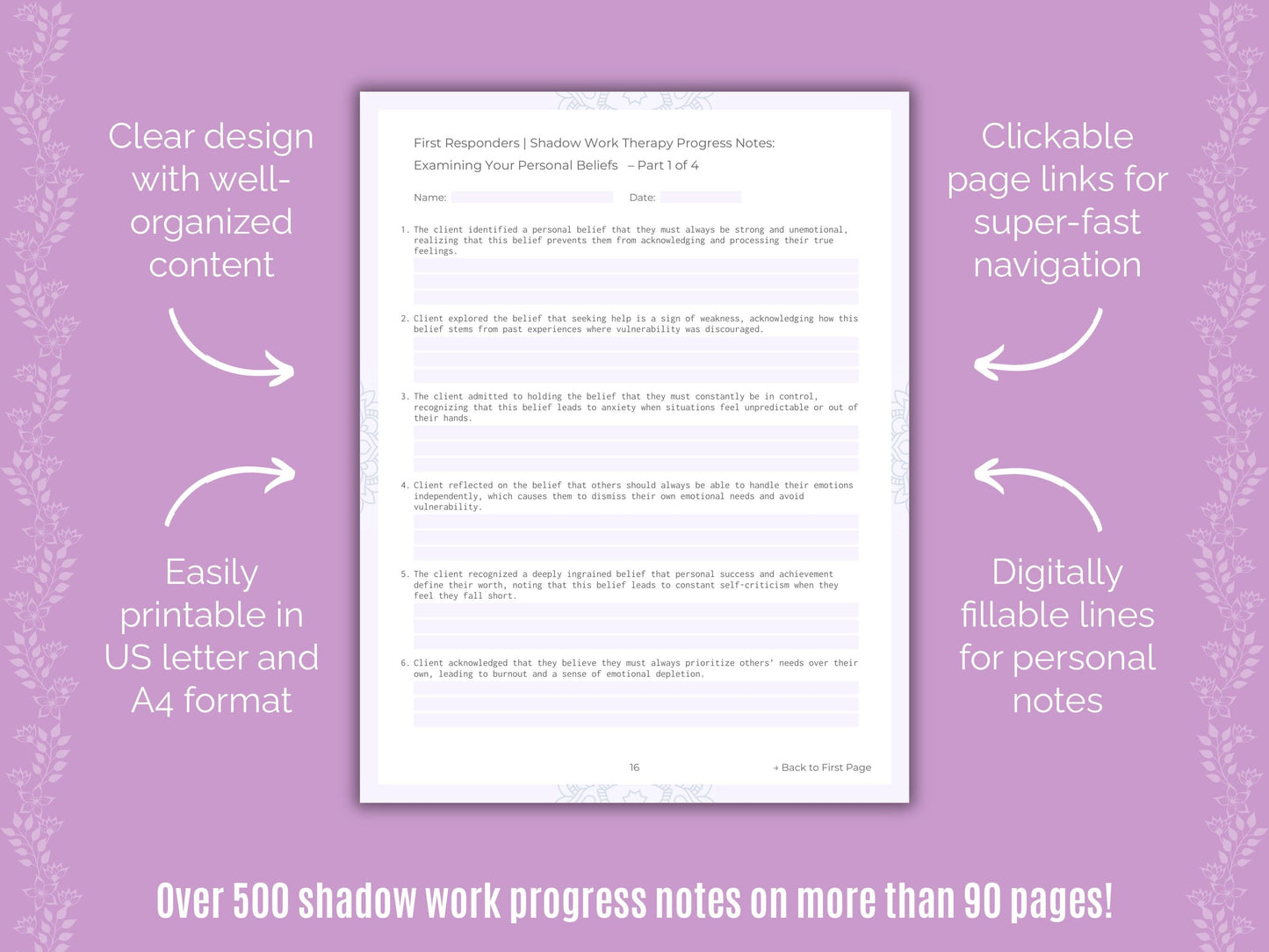 First Responders Shadow Work Counseling Templates