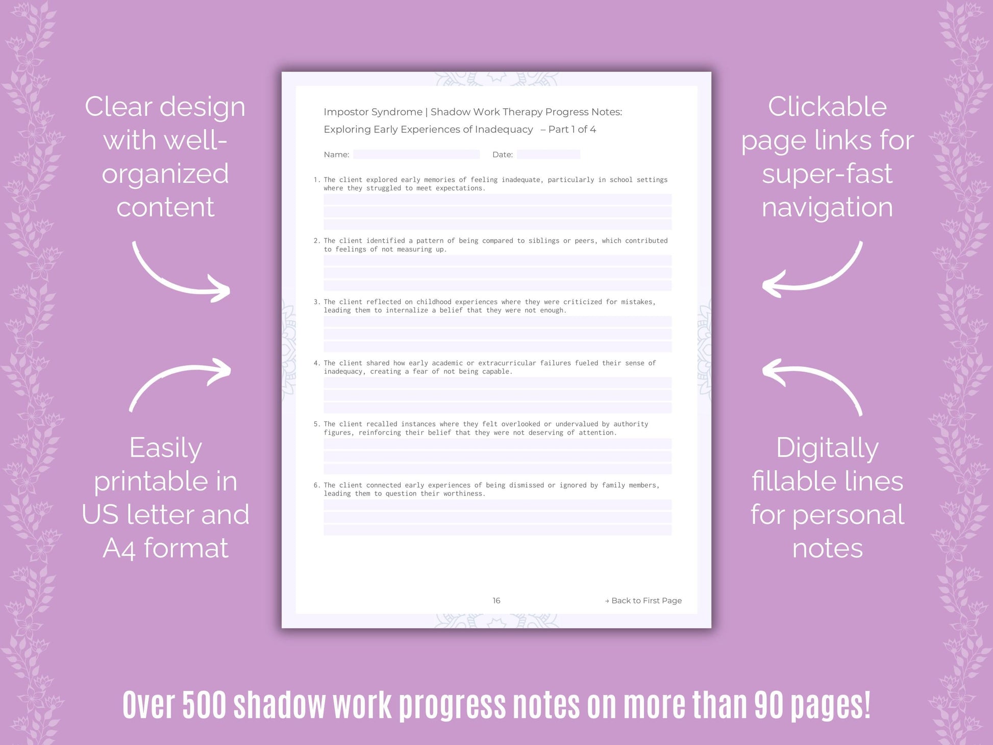 Impostor Syndrome Shadow Work Counseling Templates