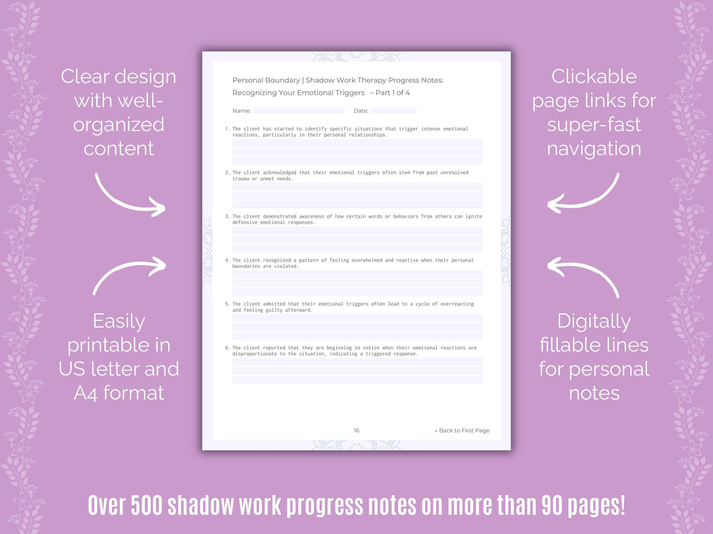 Personal Boundary Shadow Work Counseling Templates