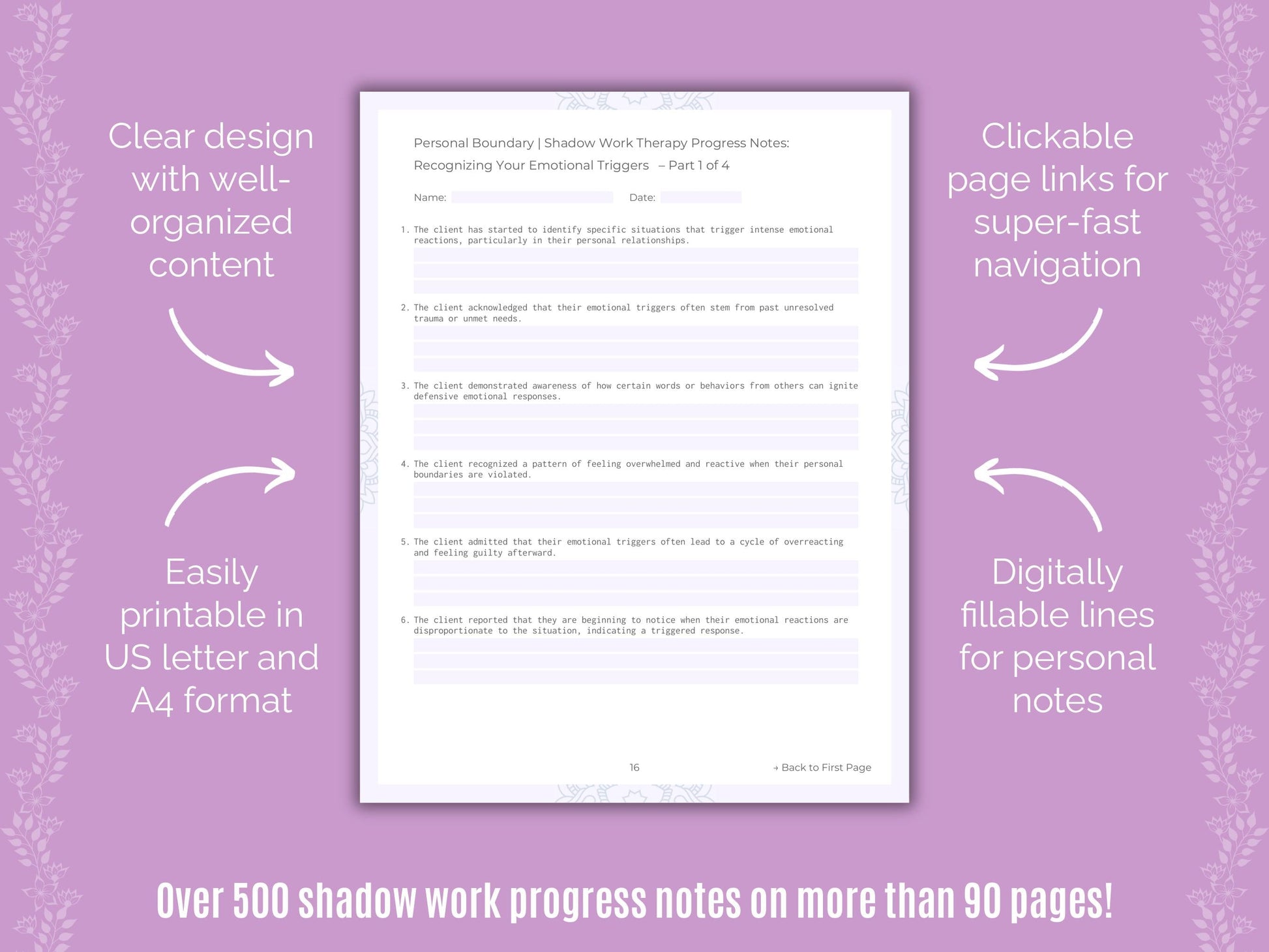 Personal Boundary Shadow Work Counseling Templates