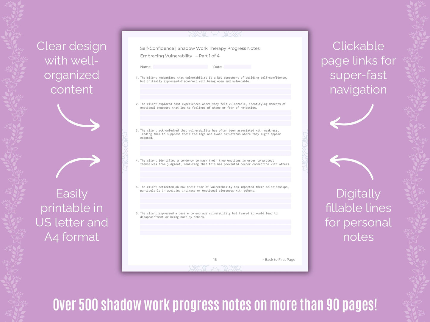 Self-Confidence Shadow Work Counseling Templates