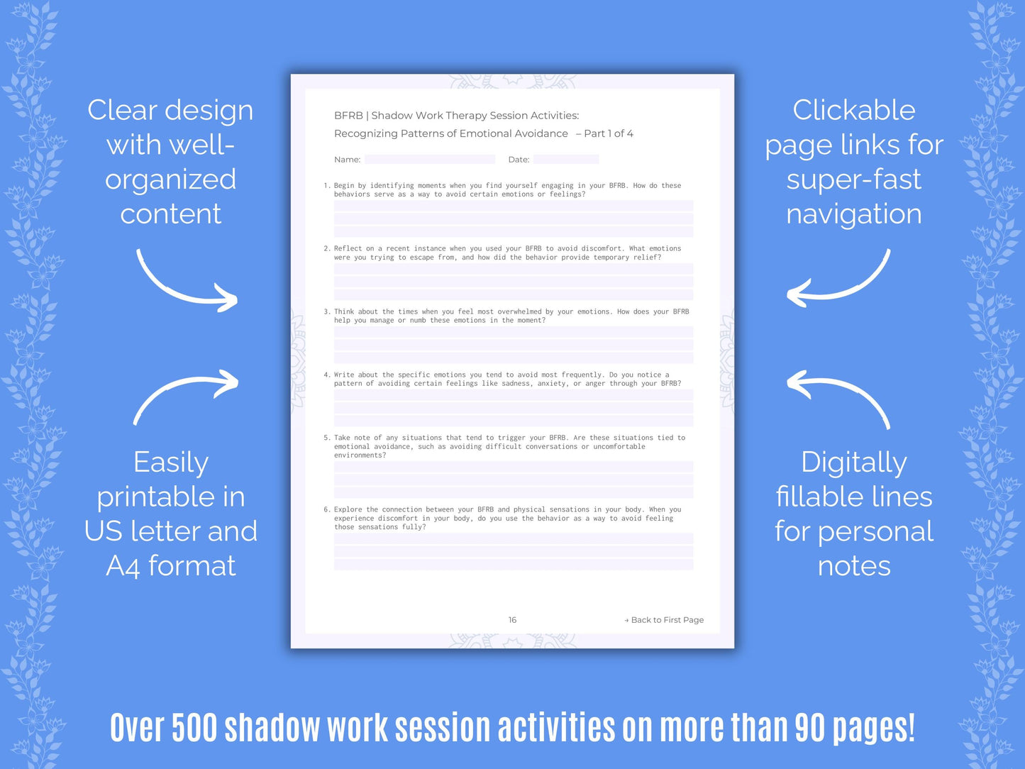 Body-Focused Repetitive Behavior (BFRB) Shadow Work Counseling Templates