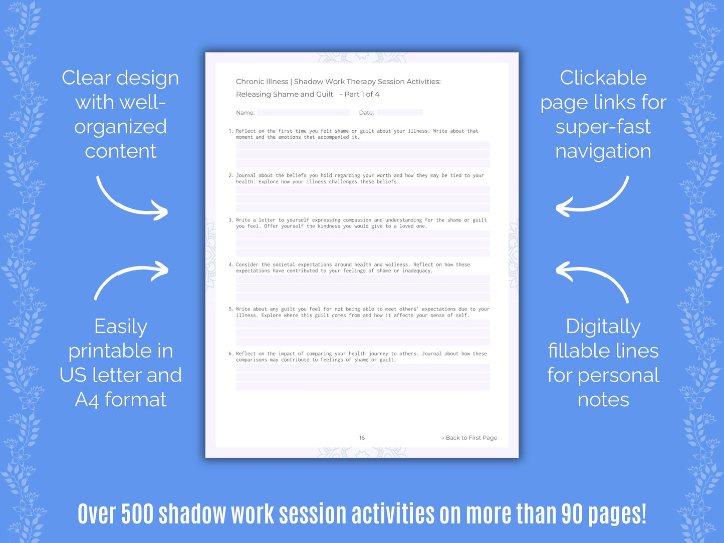 Chronic Illness Shadow Work Counseling Templates