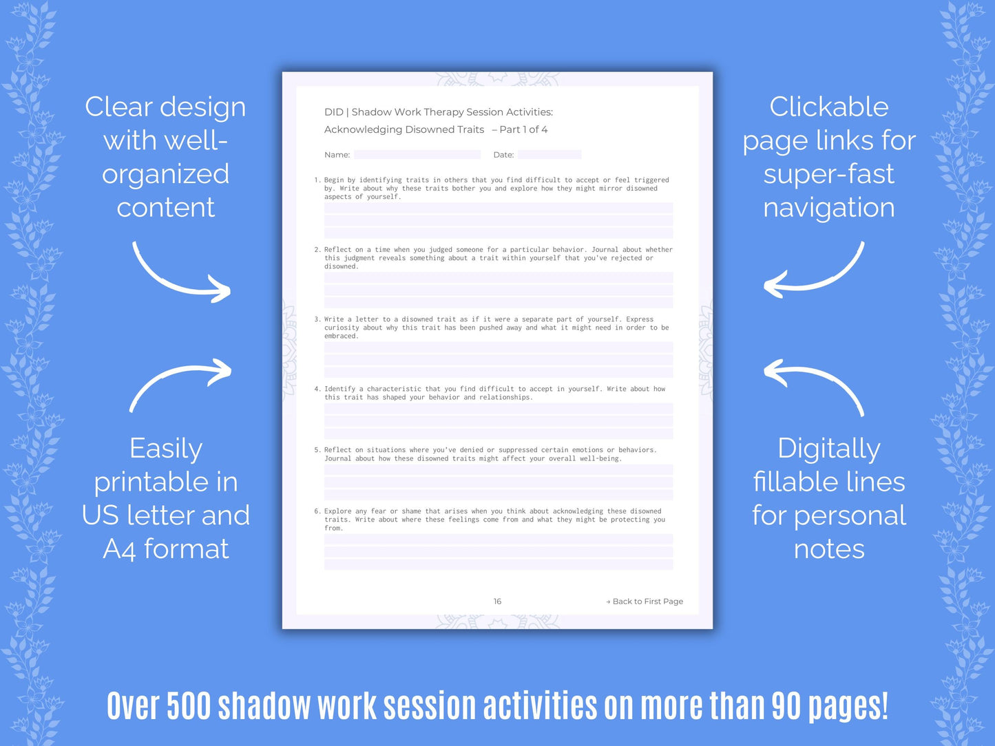 Dissociative Identity Disorder (DID) Shadow Work Counseling Templates