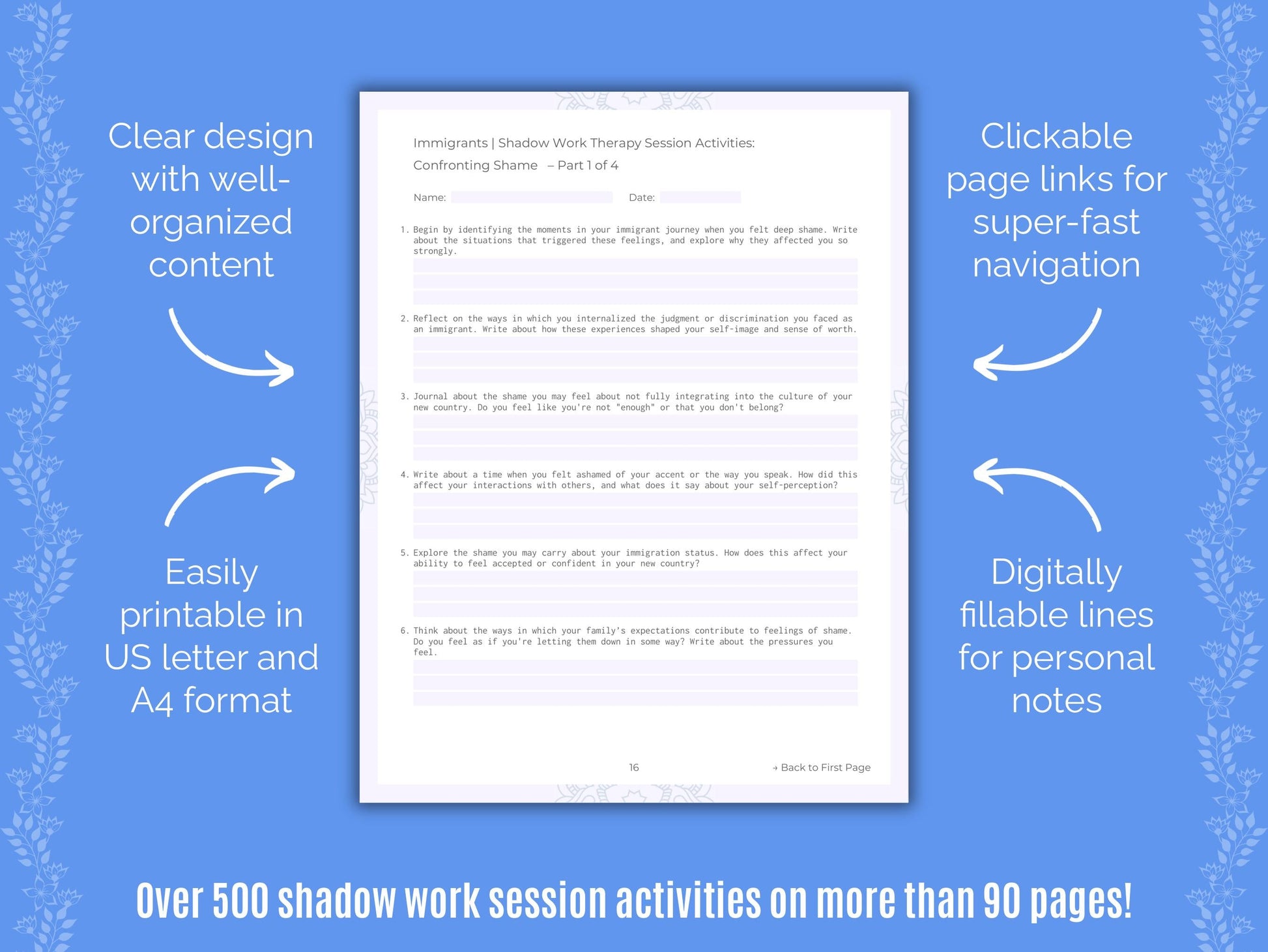 Immigrants Shadow Work Counseling Templates