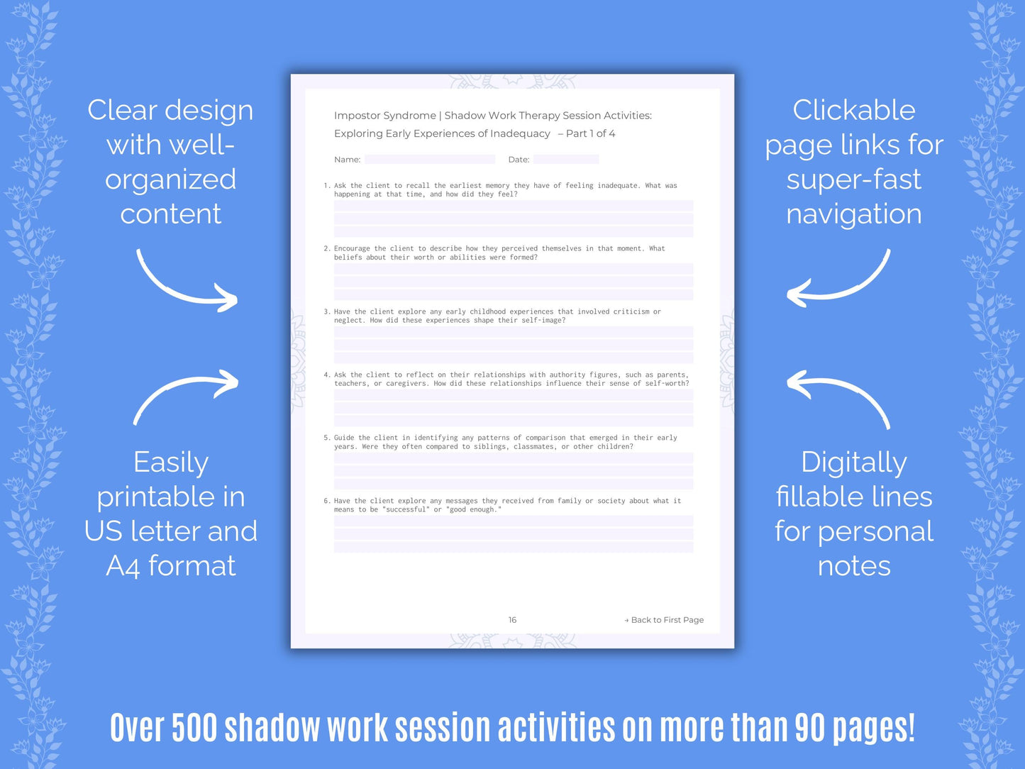 Impostor Syndrome Shadow Work Counseling Templates
