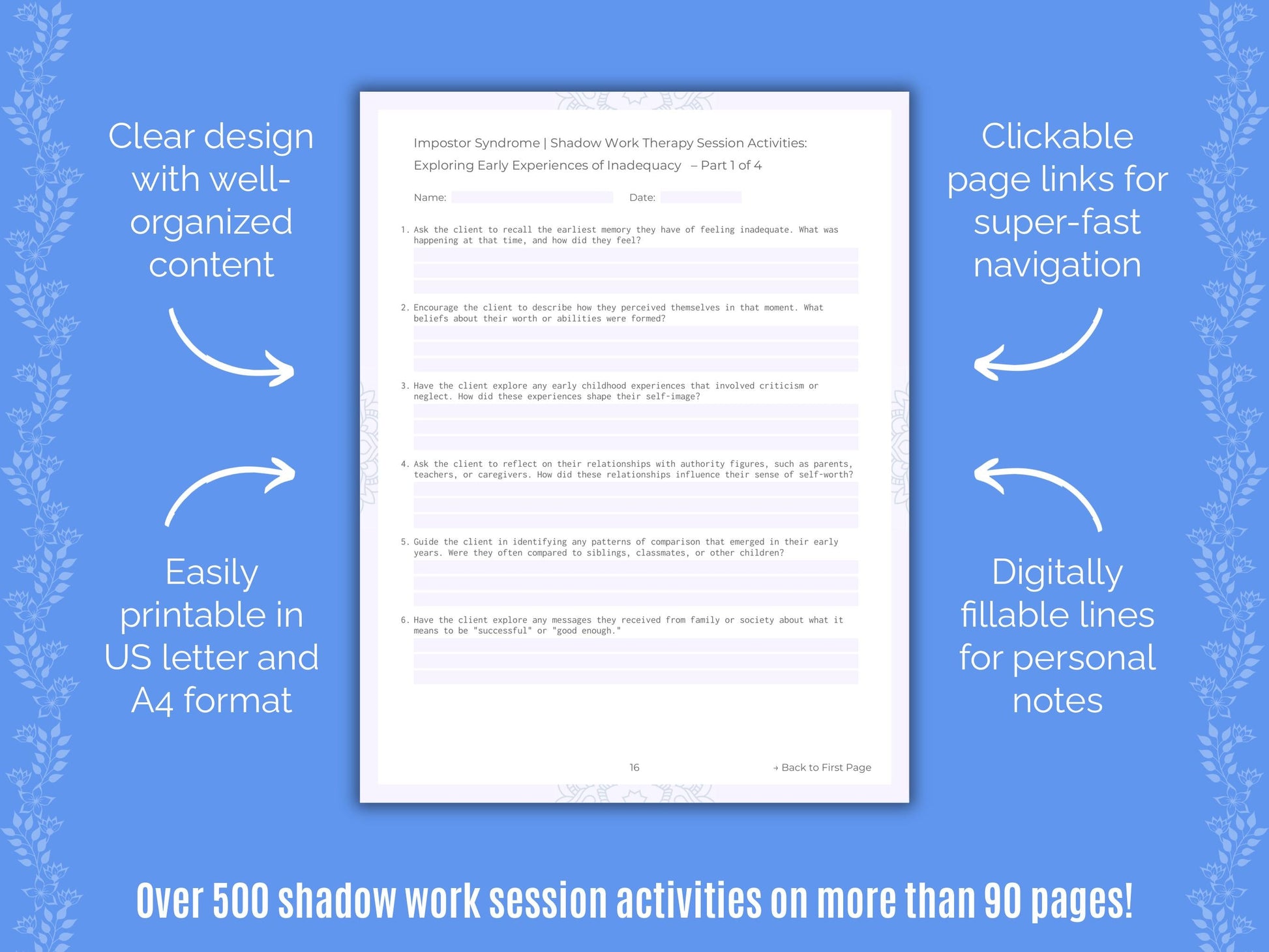 Impostor Syndrome Shadow Work Counseling Templates