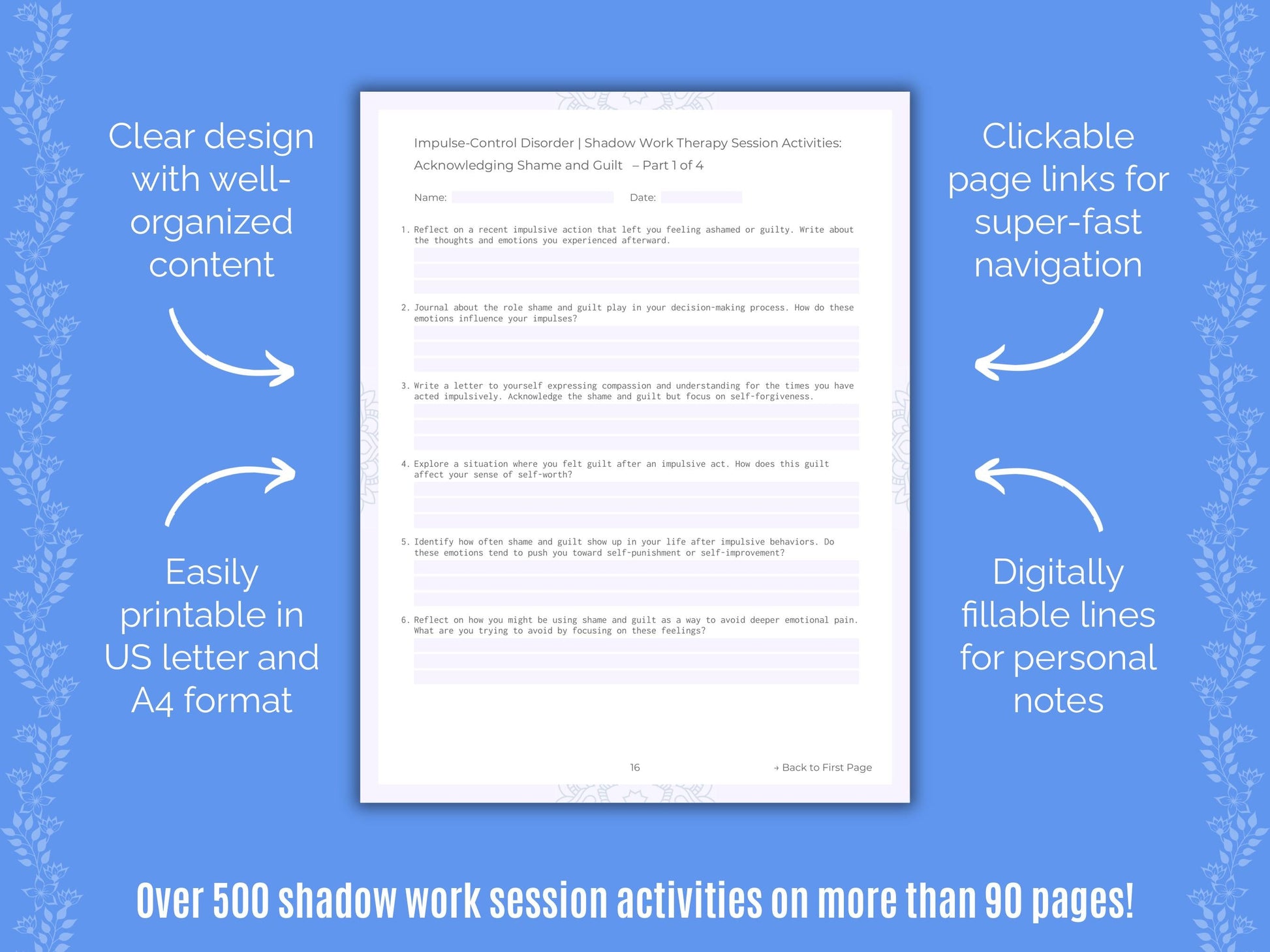 Impulse-Control Disorder (ICD) Shadow Work Counseling Templates