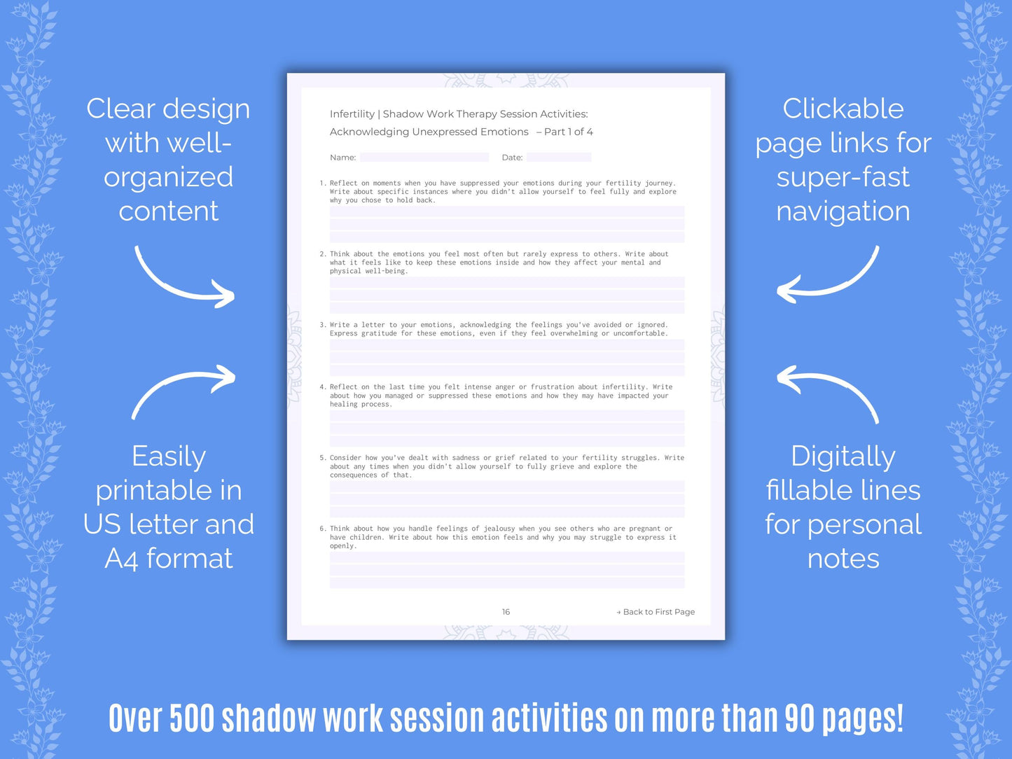 Infertility Shadow Work Counseling Templates