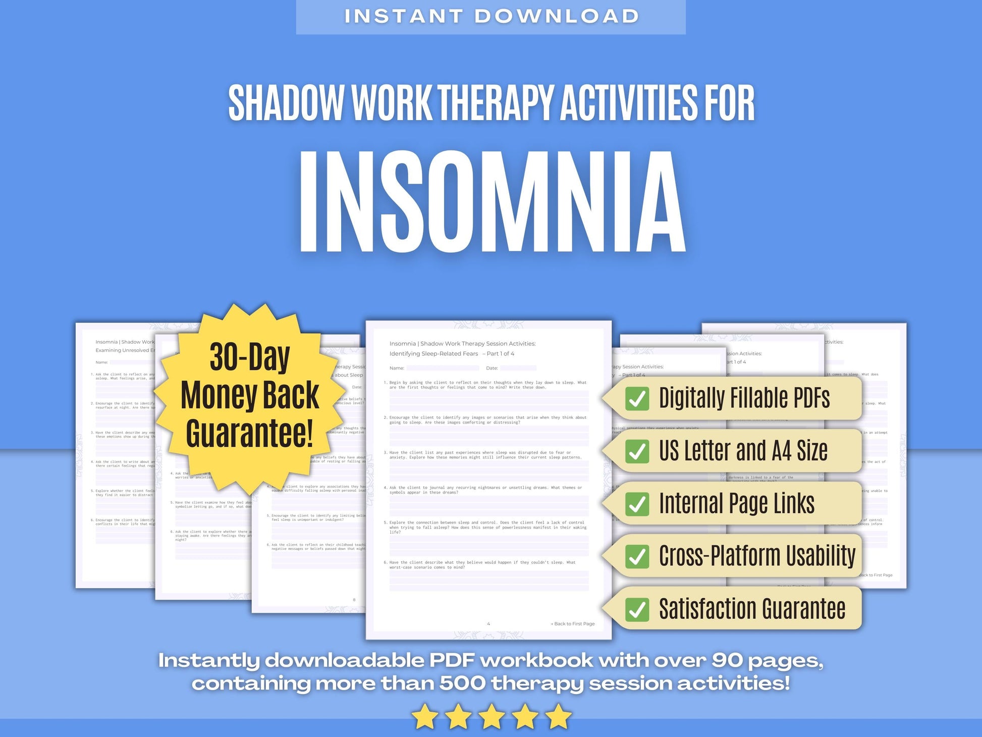 Insomnia Shadow Work Psychology Workbooks