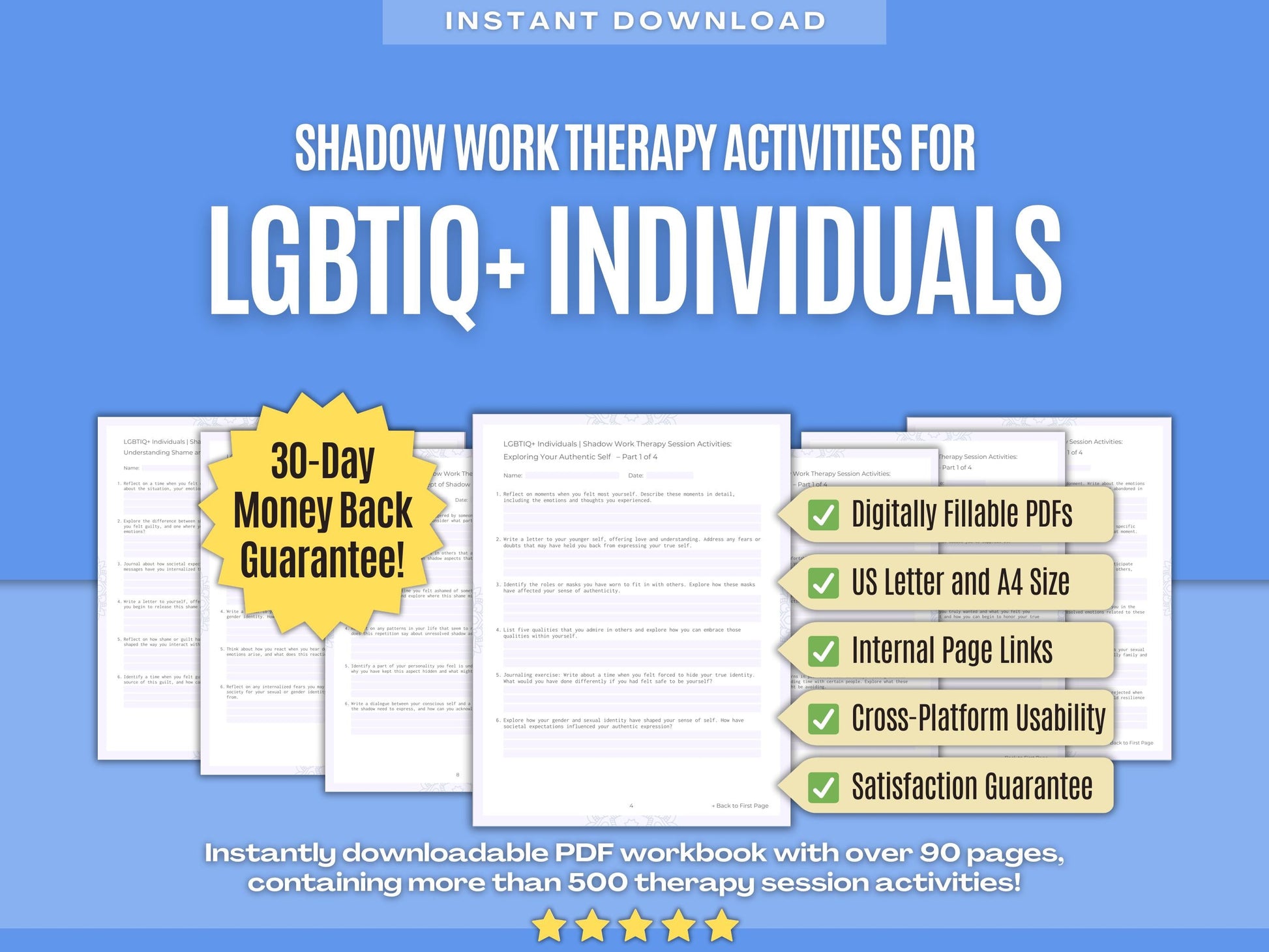 LGBTIQ+ Individuals Shadow Work Psychology Workbooks