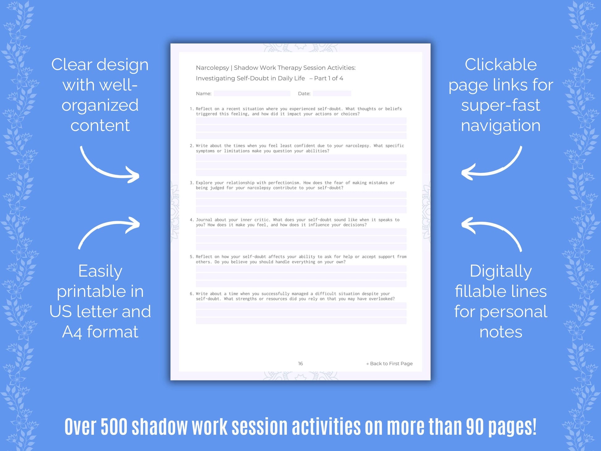 Narcolepsy Shadow Work Counseling Templates