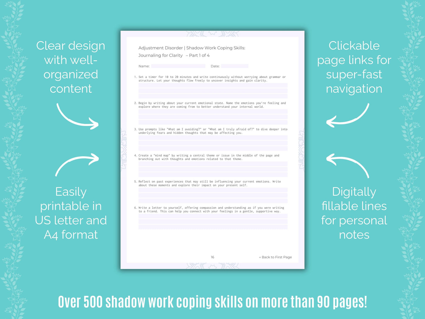 Adjustment Disorder Shadow Work Counseling Templates