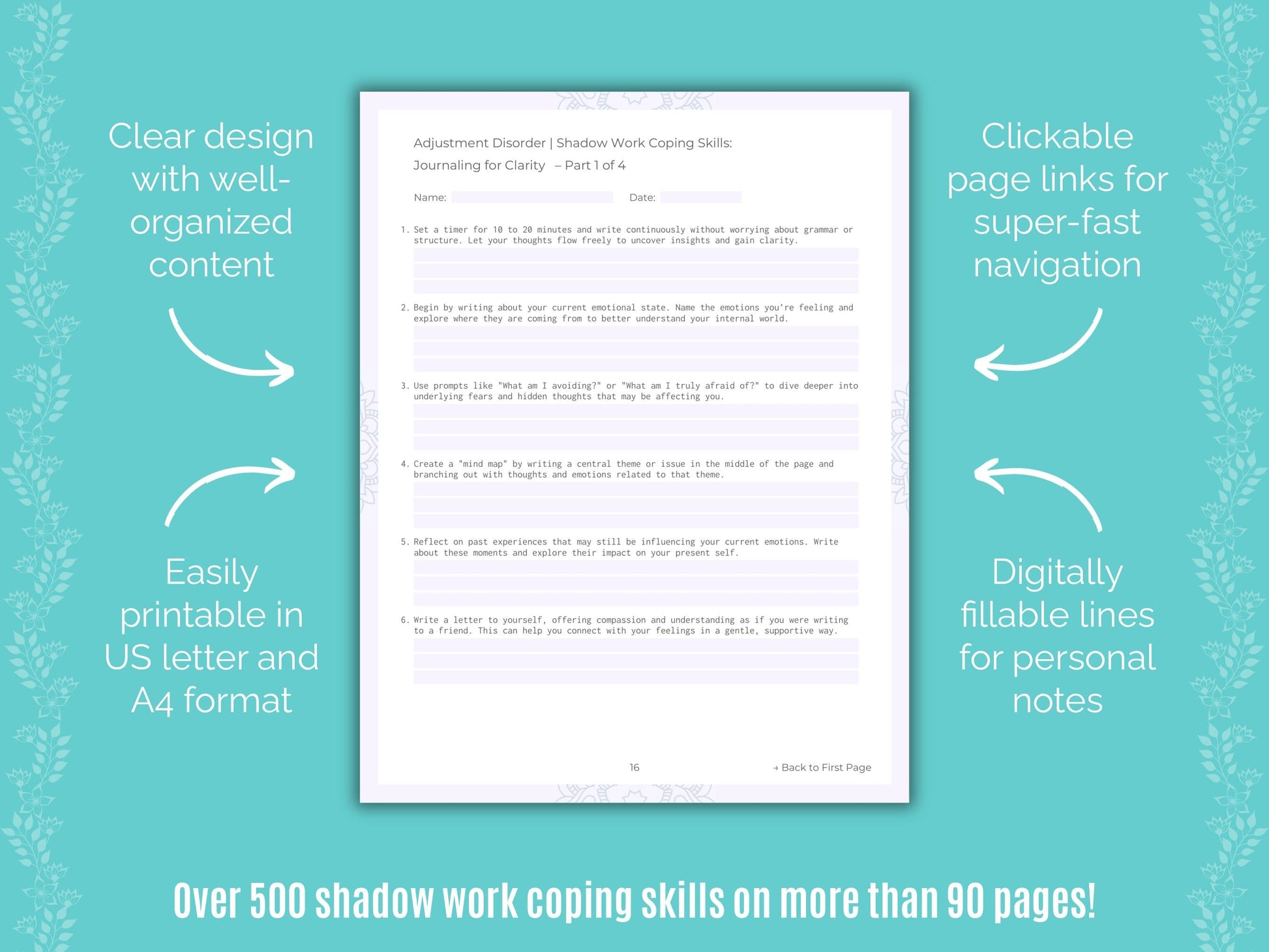 Adjustment Disorder Shadow Work Counseling Templates