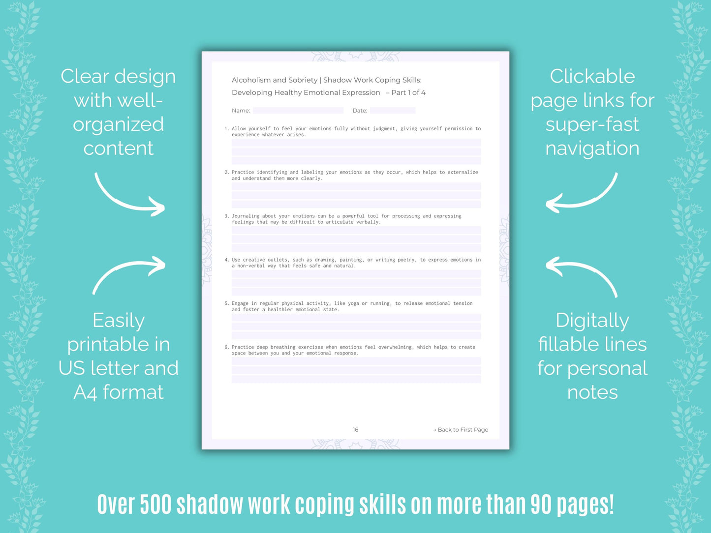 Alcoholism and Sobriety Shadow Work Counseling Templates