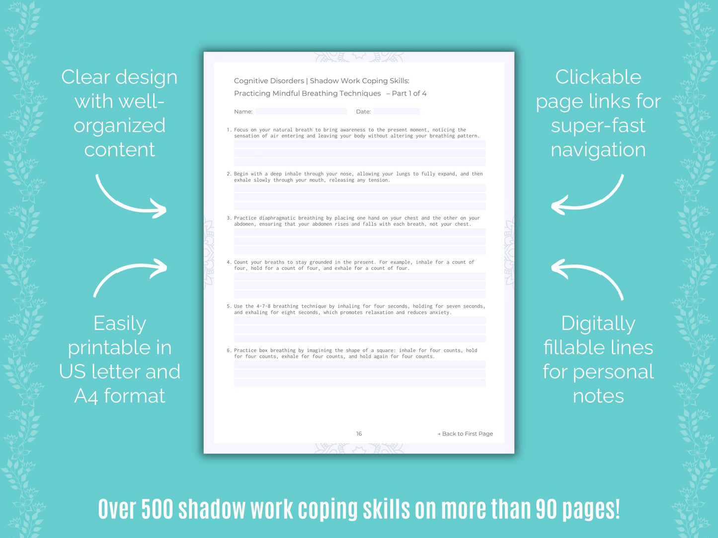 Cognitive Disorders Shadow Work Counseling Templates