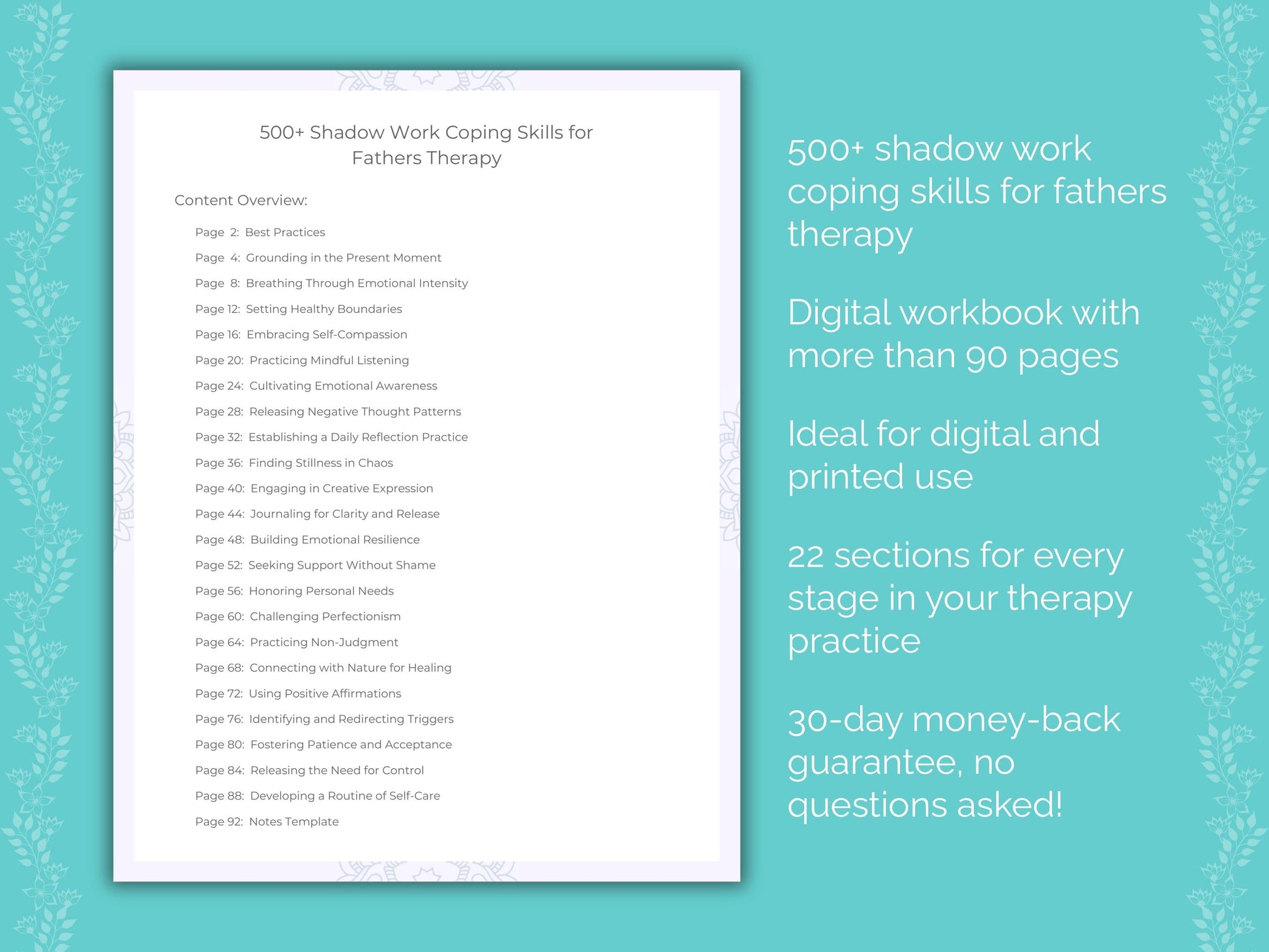 Fathers Shadow Work Therapist Worksheets