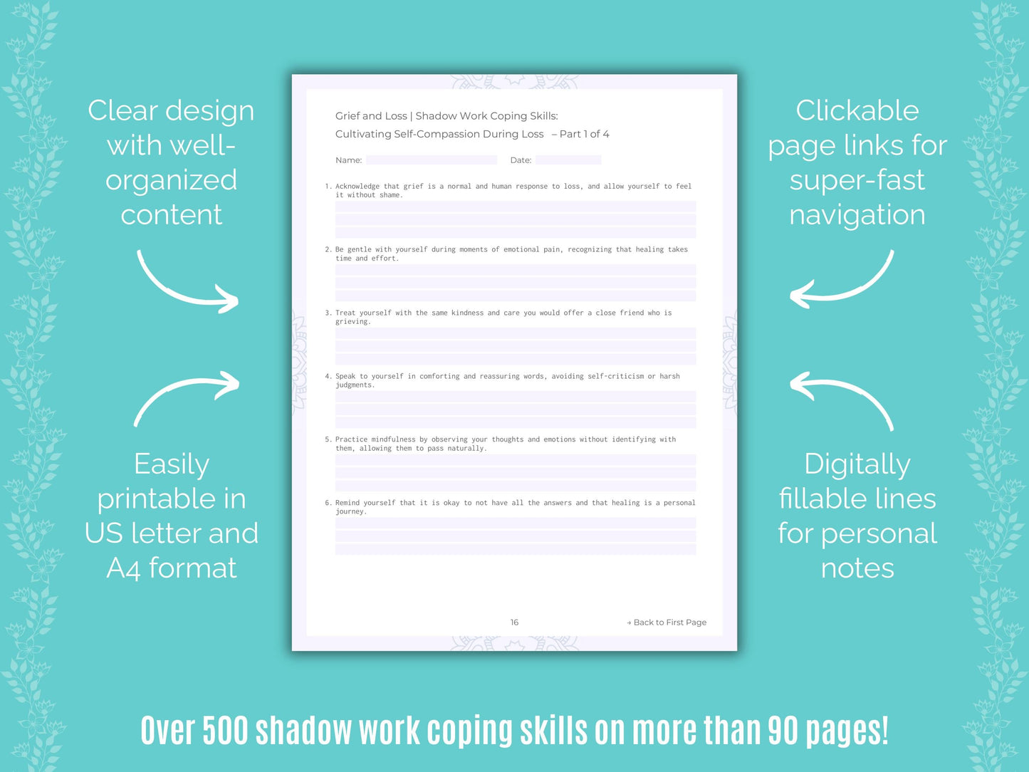 Grief and Loss Shadow Work Counseling Templates