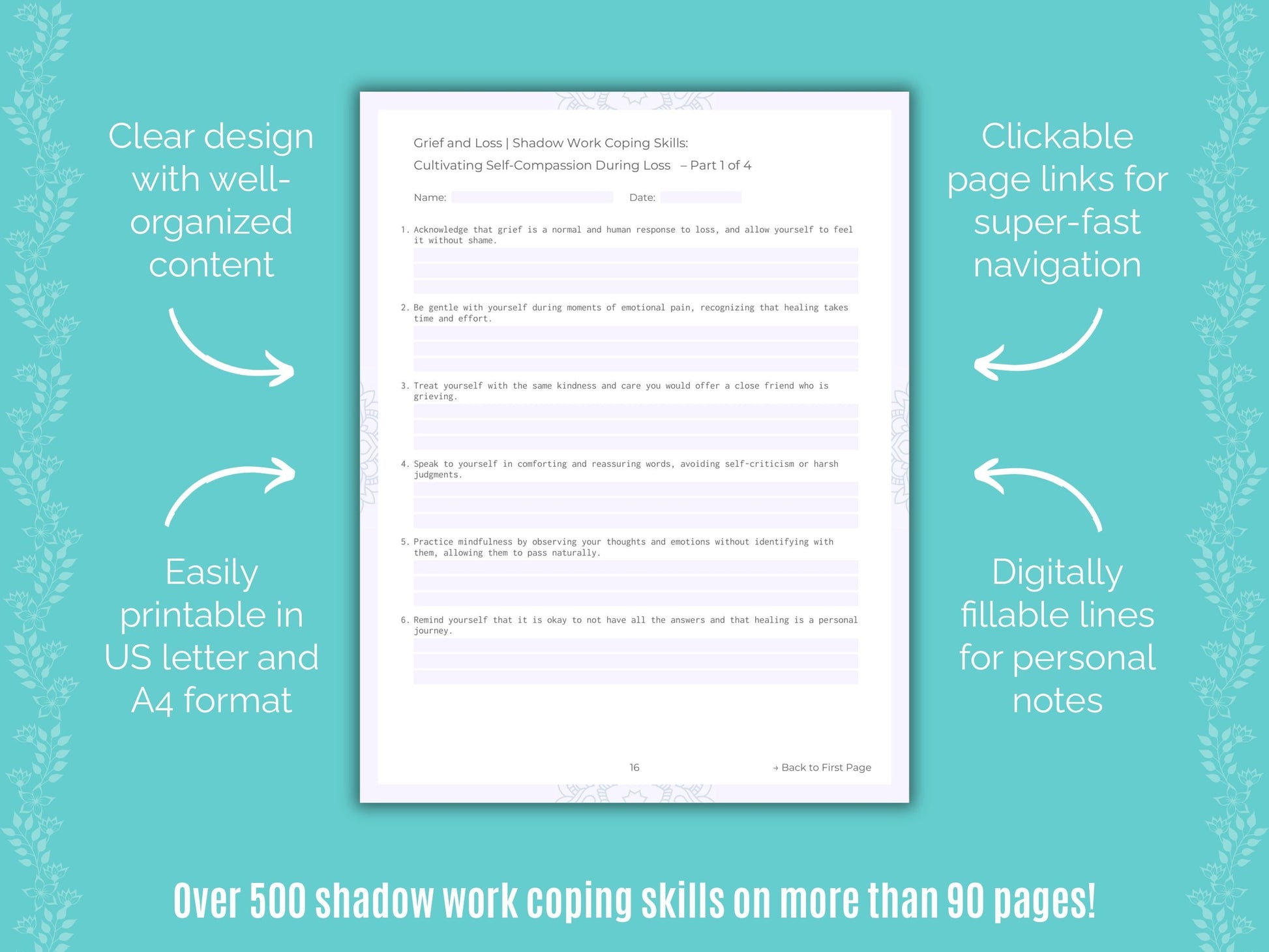 Grief and Loss Shadow Work Counseling Templates