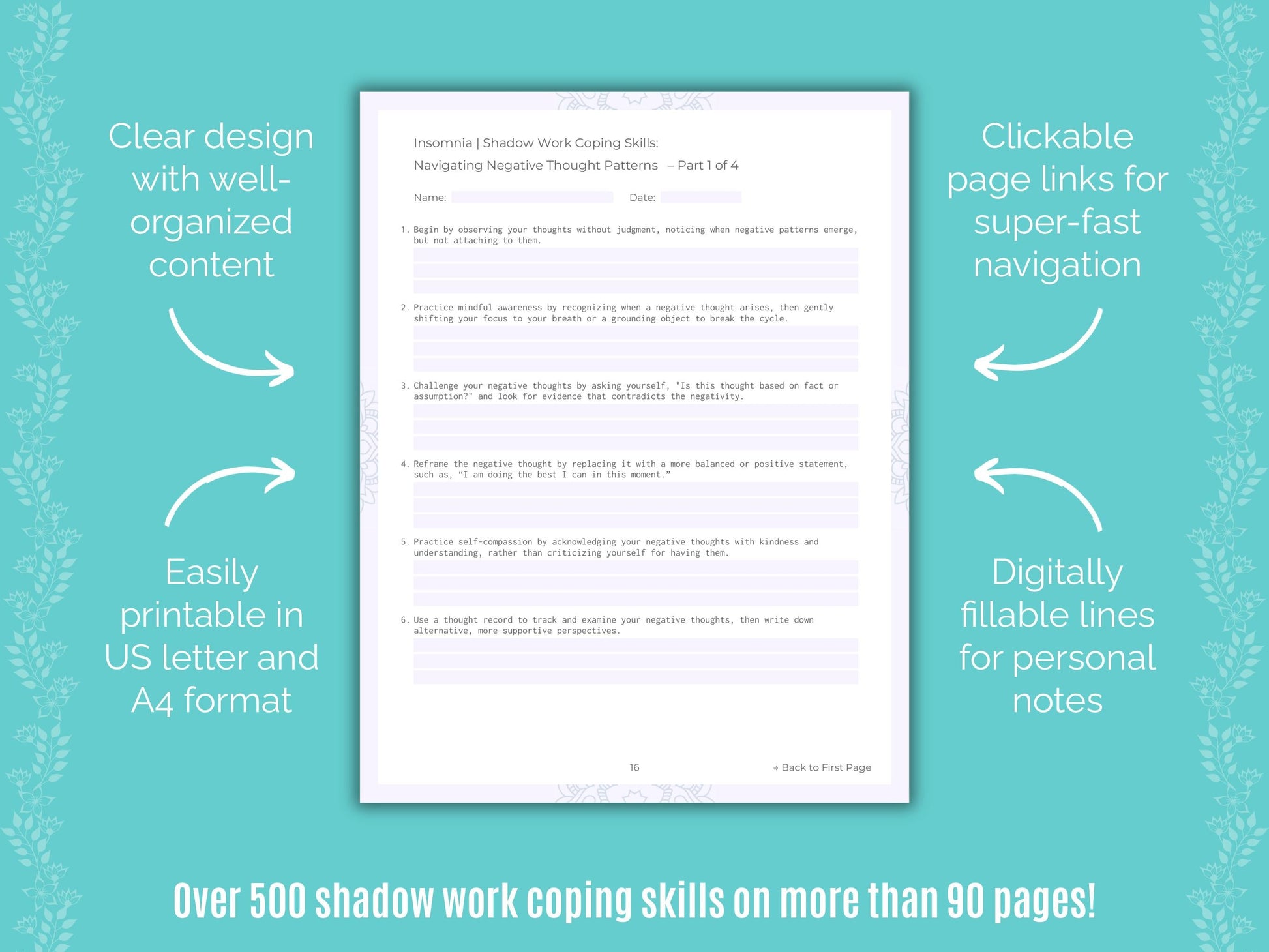 Insomnia Shadow Work Counseling Templates