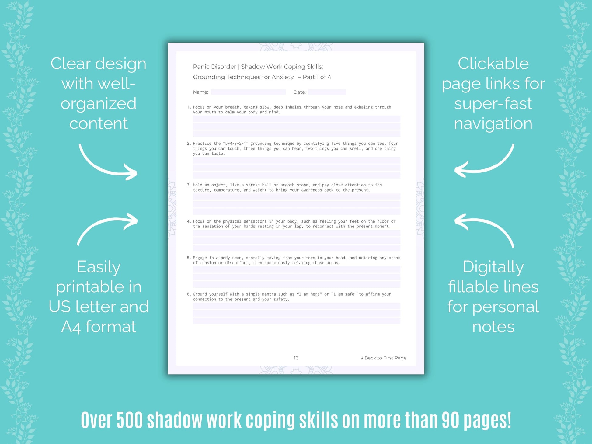 Panic Disorder Shadow Work Counseling Templates