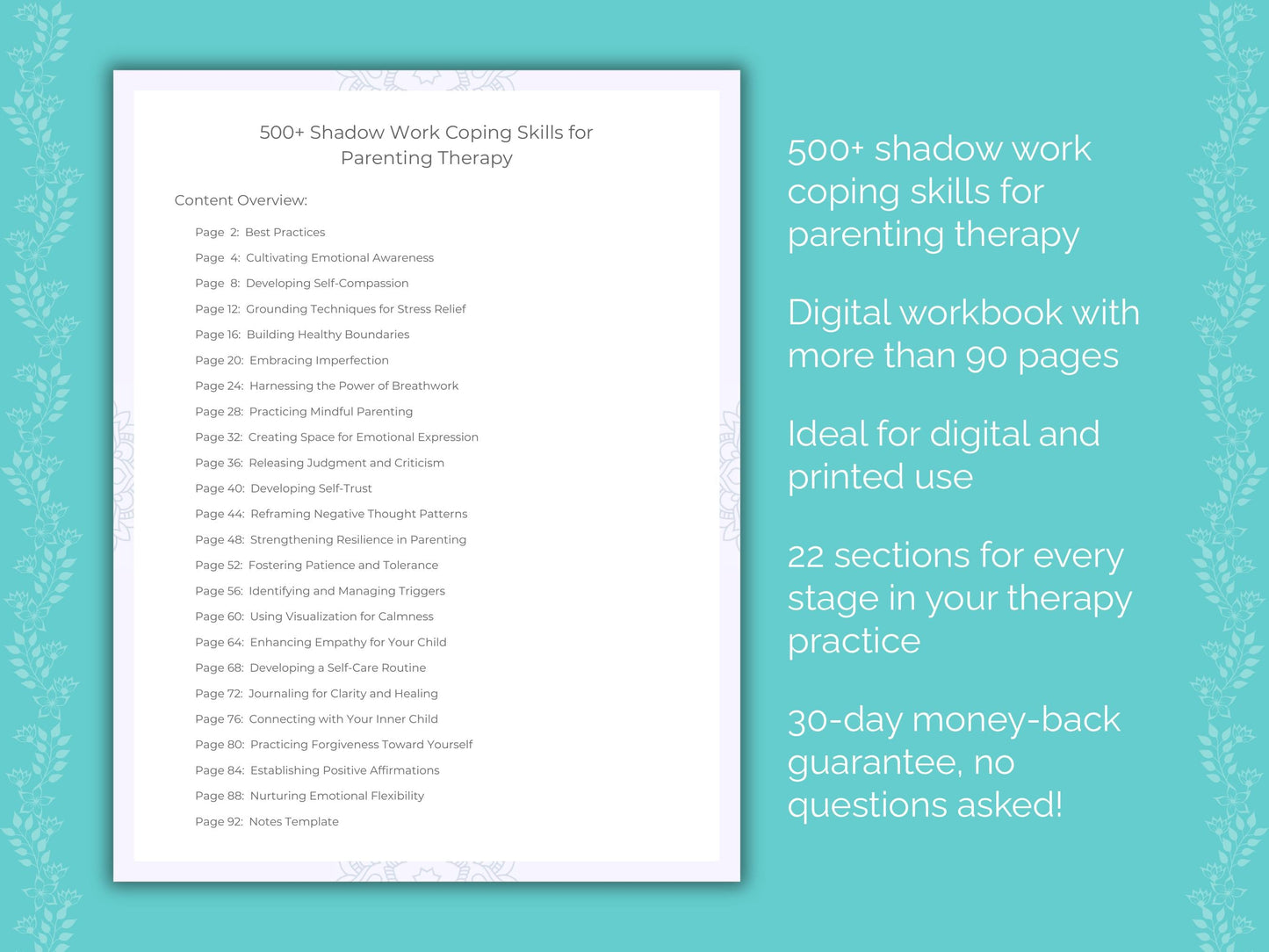 Parenting Shadow Work Therapist Worksheets