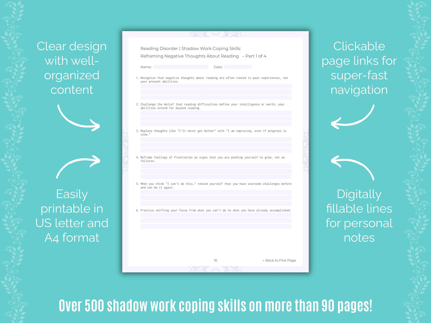 Reading Disorder Shadow Work Counseling Templates