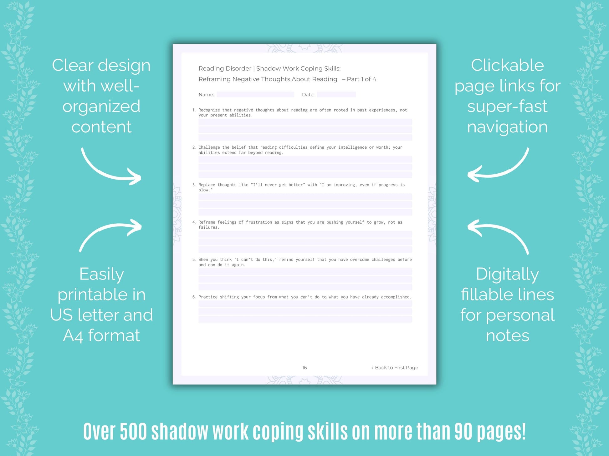 Reading Disorder Shadow Work Counseling Templates